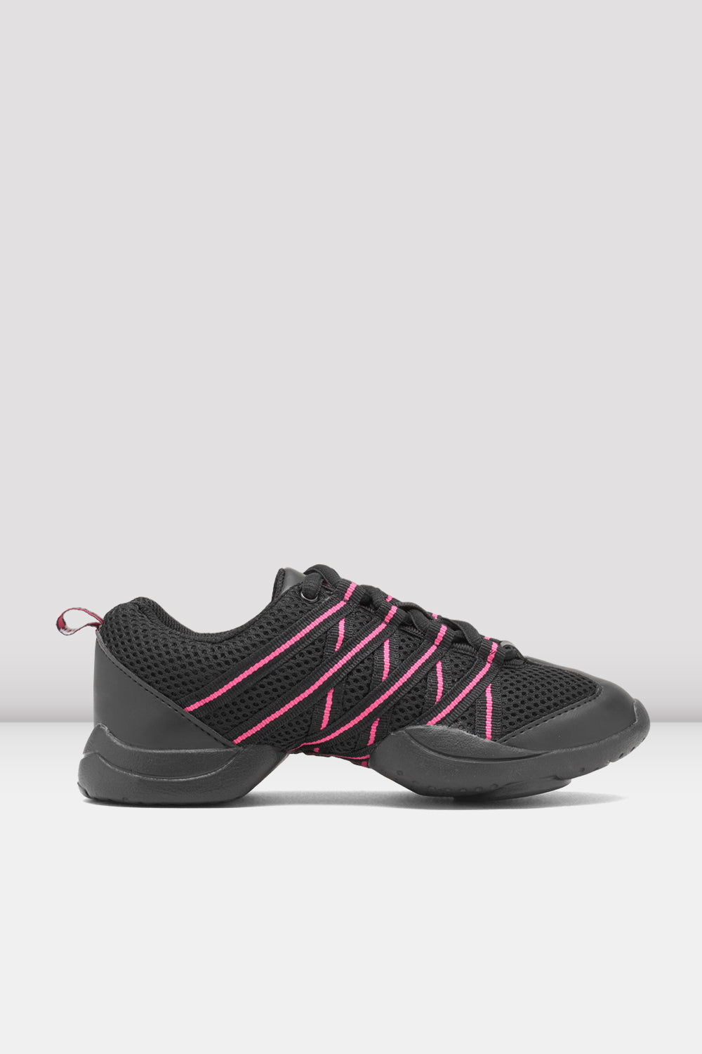 BLOCH Adult Criss Cross Split Sole Dance Sneakers, Pink Mesh Leather