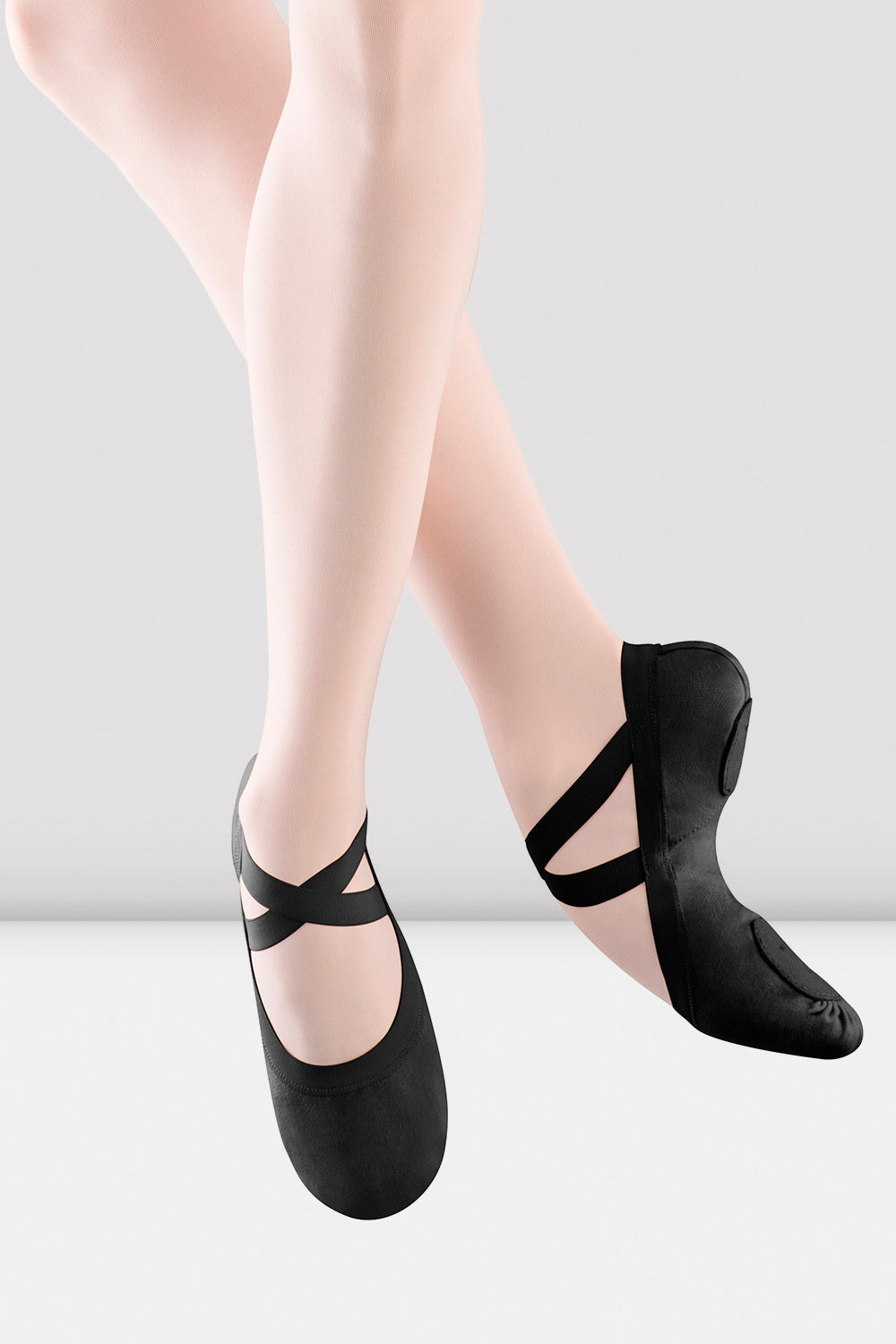 BLOCH Ladies Pro Elastic Canvas Ballet Shoes, Black Canvas