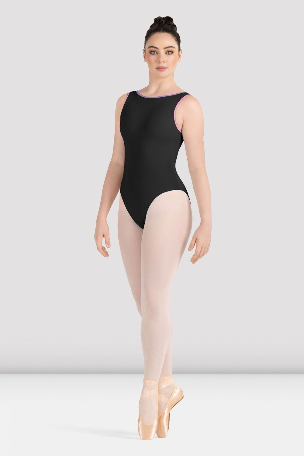 BLOCH Ladies Calypso Boat Neck Leotard, Black Multi