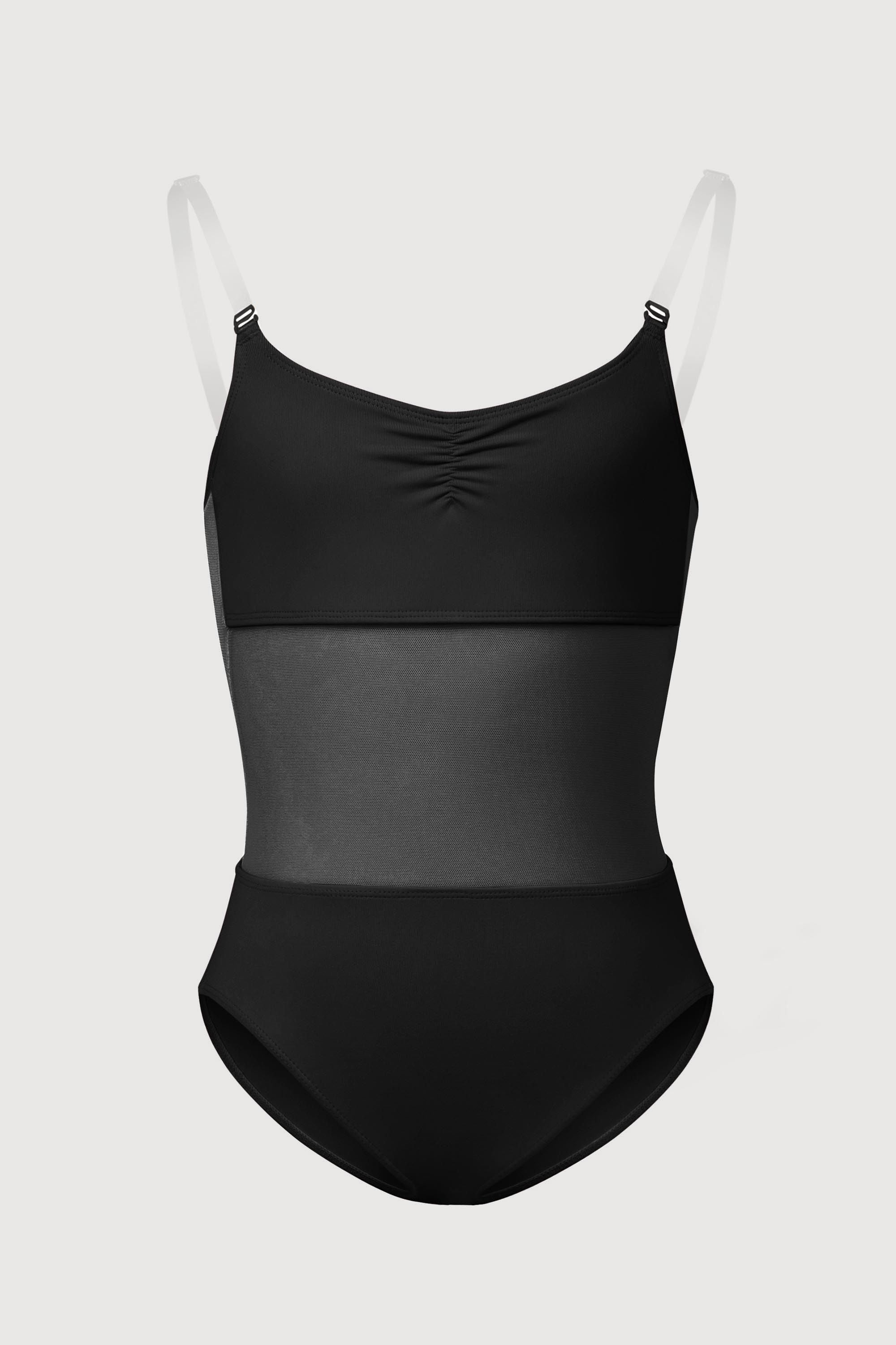 BLOCH Girls Sunna Mesh Panel Bodysuit, Black