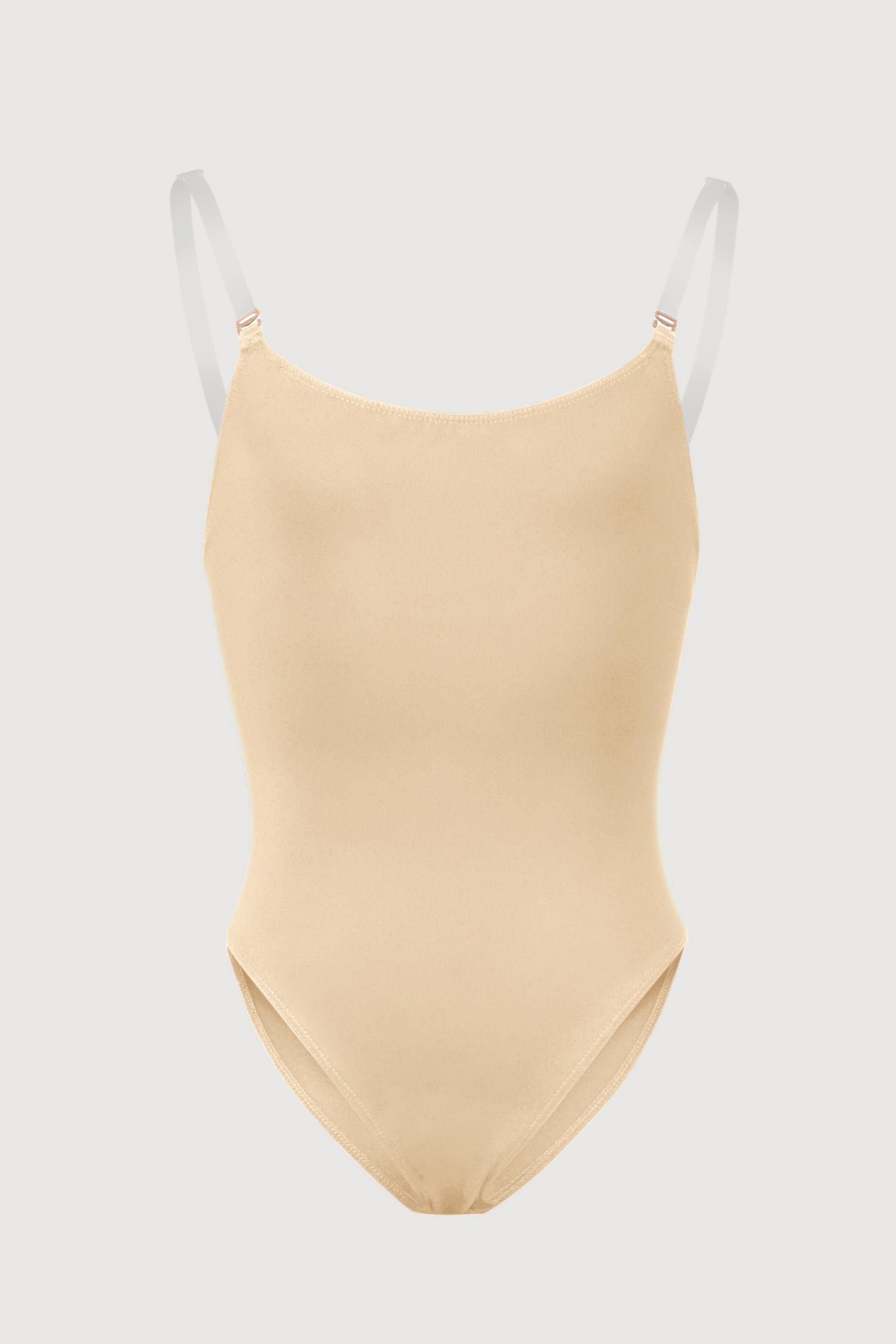 BLOCH Girls Auva Adjustable Strap Bodysuit, Sand