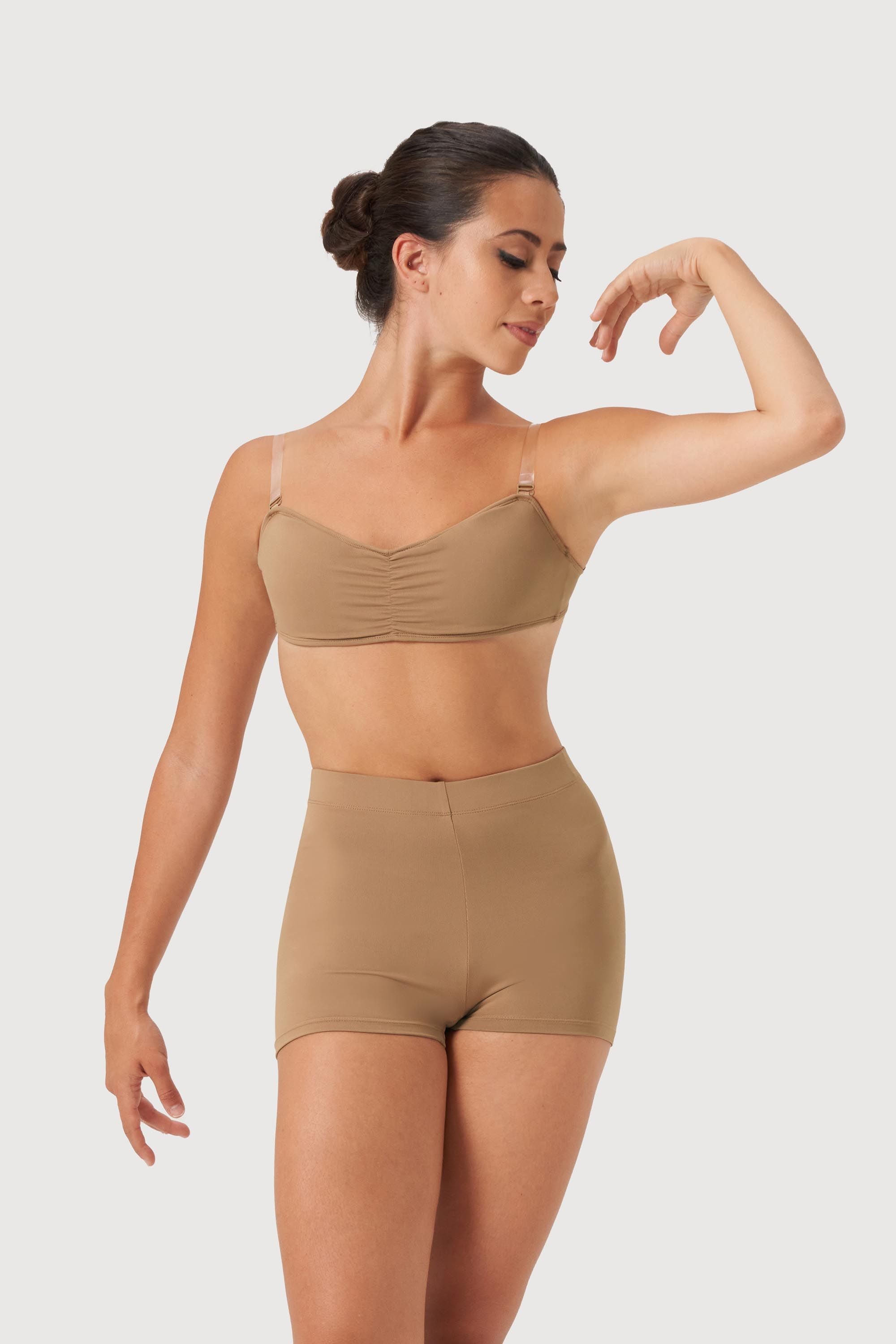 BLOCH Ladies Capella High Waist Short, Tan