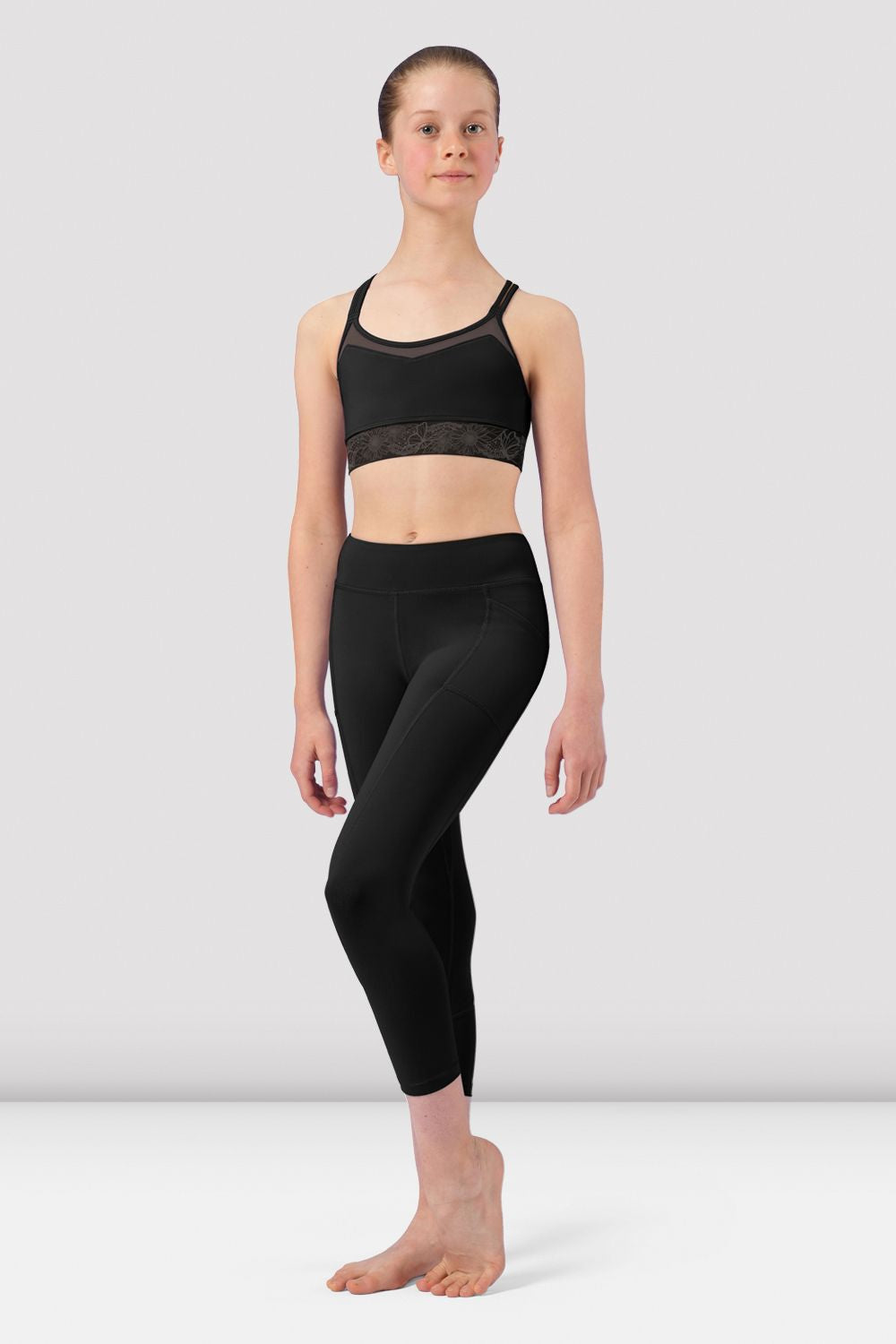 BLOCH Girls Tahlia Camisole Crop Top, Black