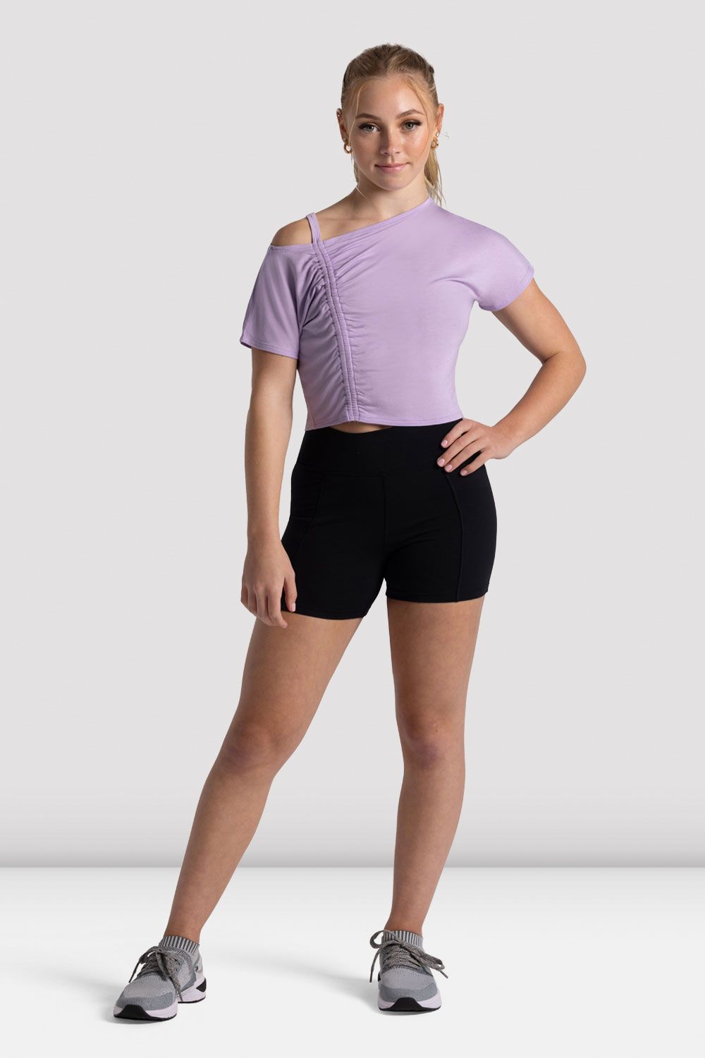 BLOCH Girls Freestyle Dynamic Crop Top, Lilac