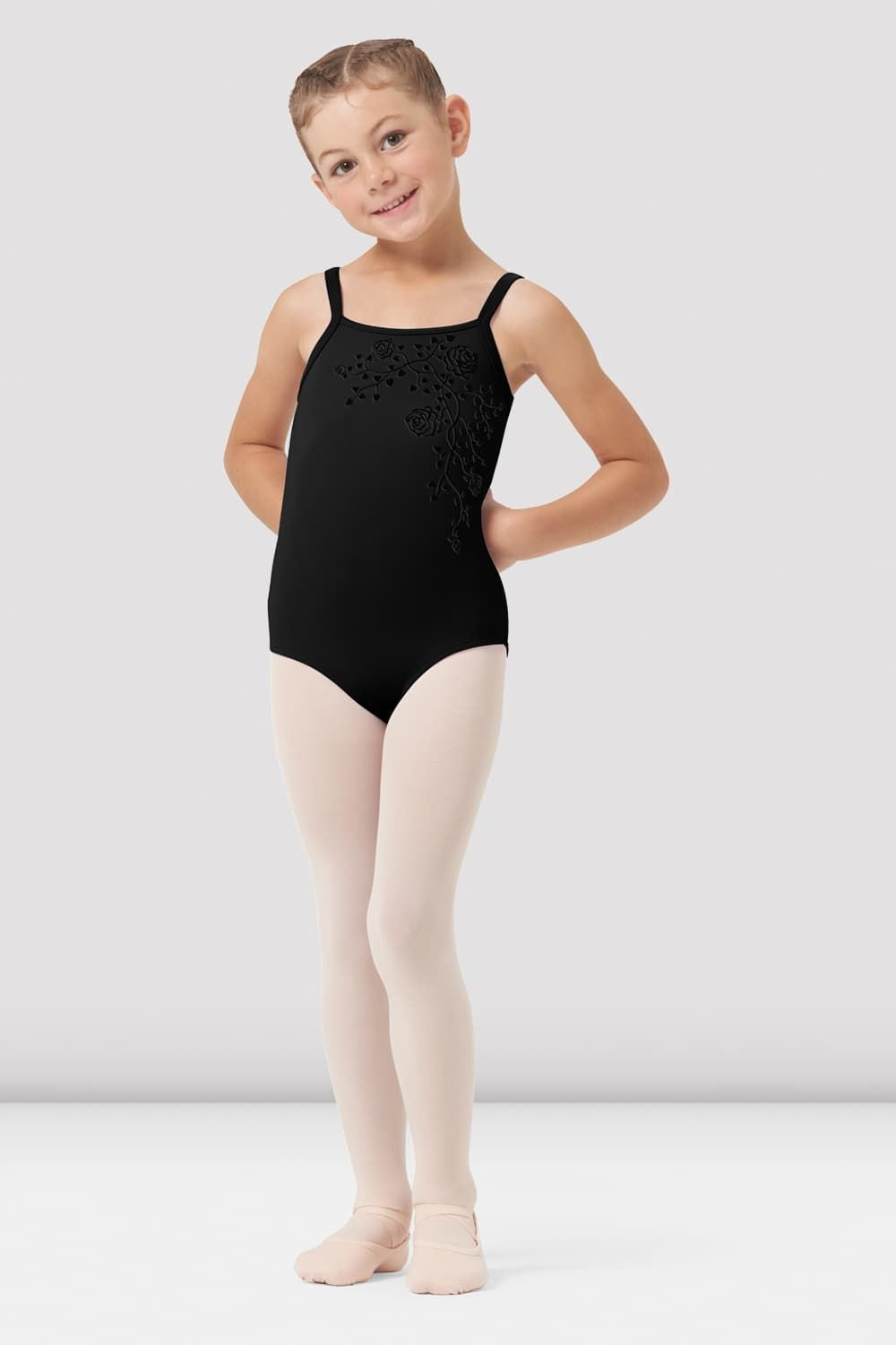 BLOCH Girls Maia Camisole Leotard, Black