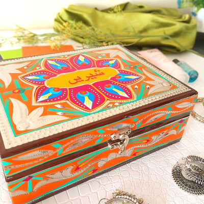 Orange Truck Art Inspired Personalized Jewelry Box