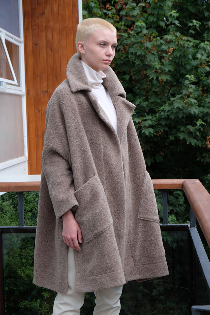 GIGI RAGLAN COAT / WOOL BLEND SHEEP JERSEY - C7