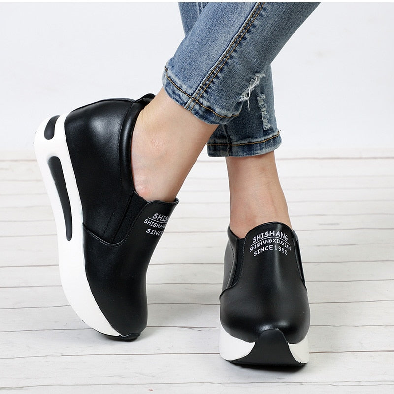 Moccasins Platform Wedge Heel Shoes 