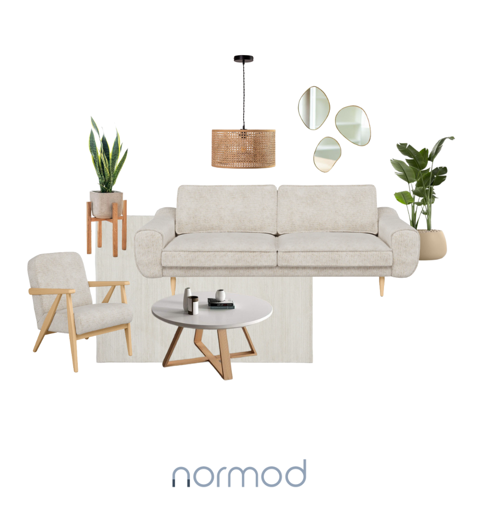 İskandinav ev dekorasyonu moodboard - Normod