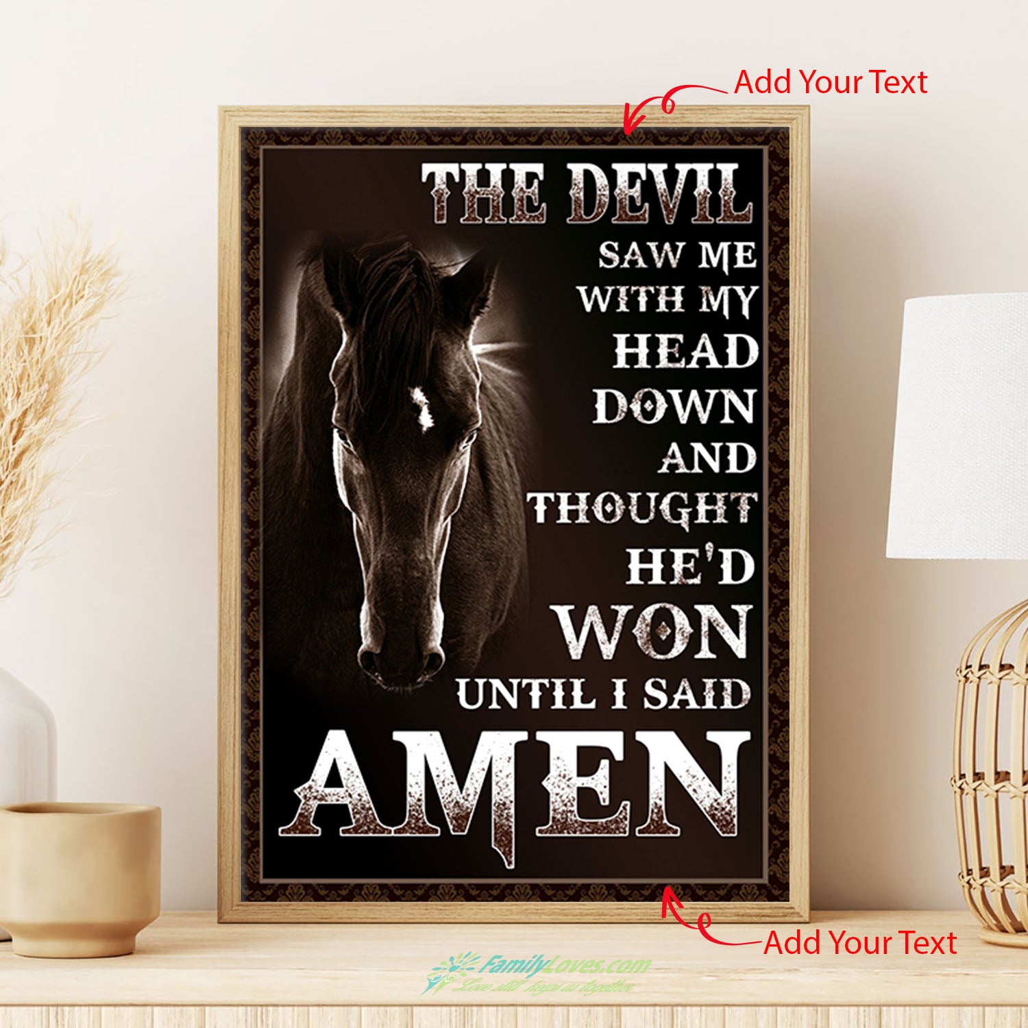 Amen Horse Canvas Boards Poster 12X16 All Size 1