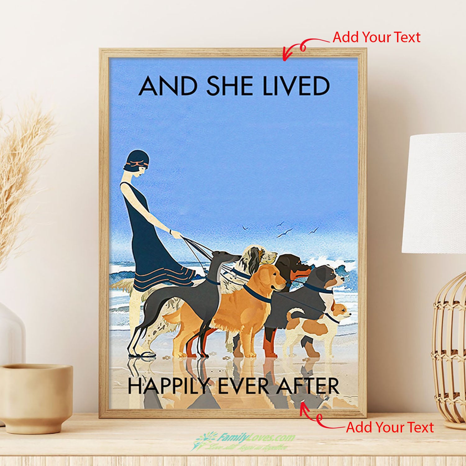 And She Lived Happily Ever After Canvas Wall Decor Poster 36X24 All Size 1