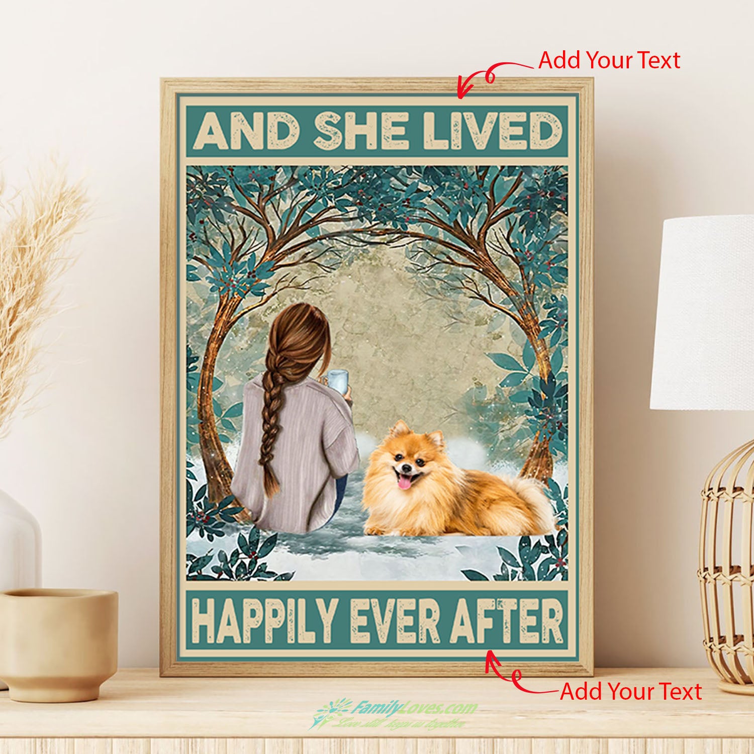 And She Lived Happily Ever After Girl And Dog Canvases For Painting Poster Frames All Size 1