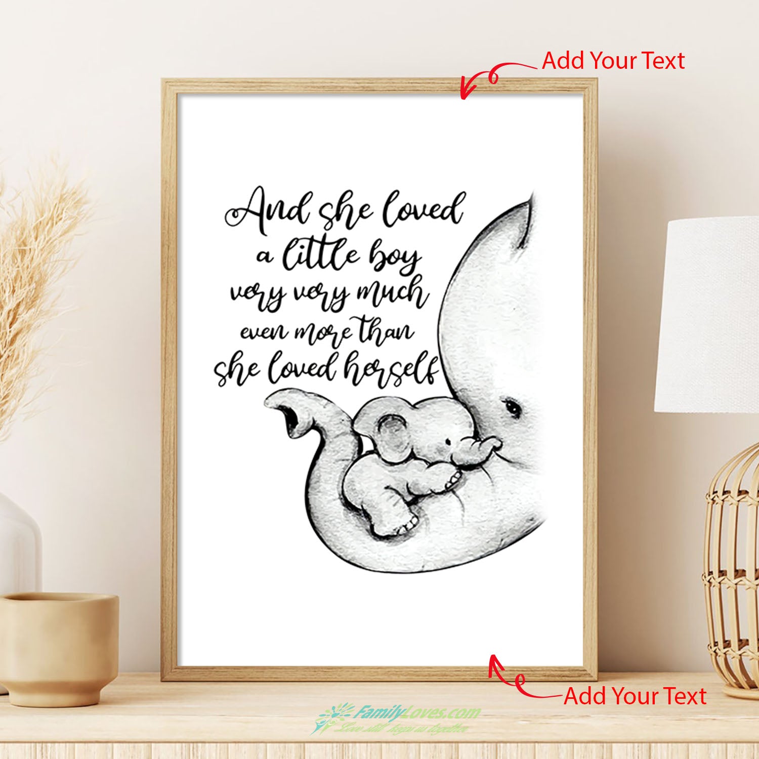 And She Loved A Little Boy Very Very Much Even More Than She Loved Herself Elephant Satin Canvas 18X24 Poster Board All Size 1