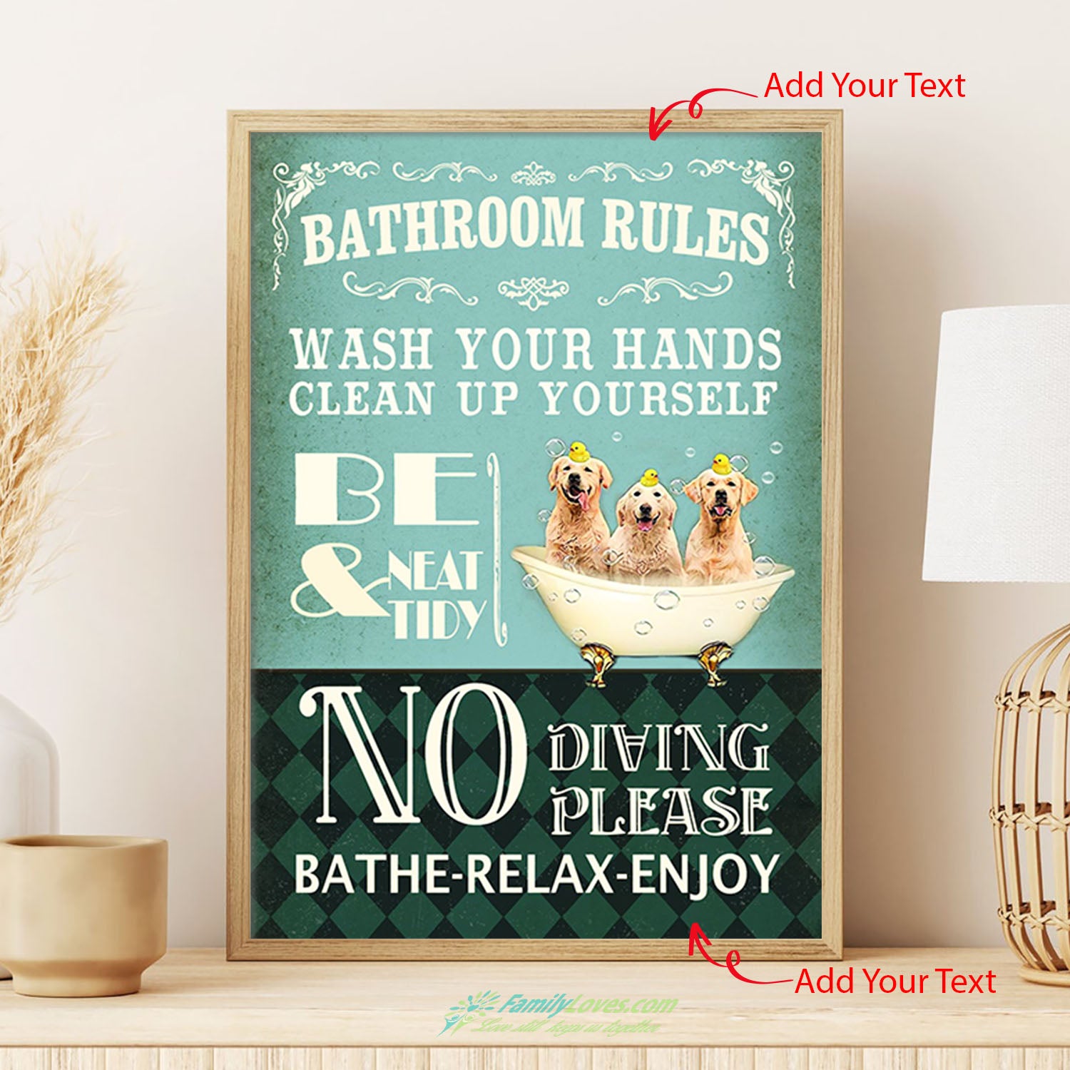 Bathroom Rules Canvas Prints Poster Hanging All Size 1