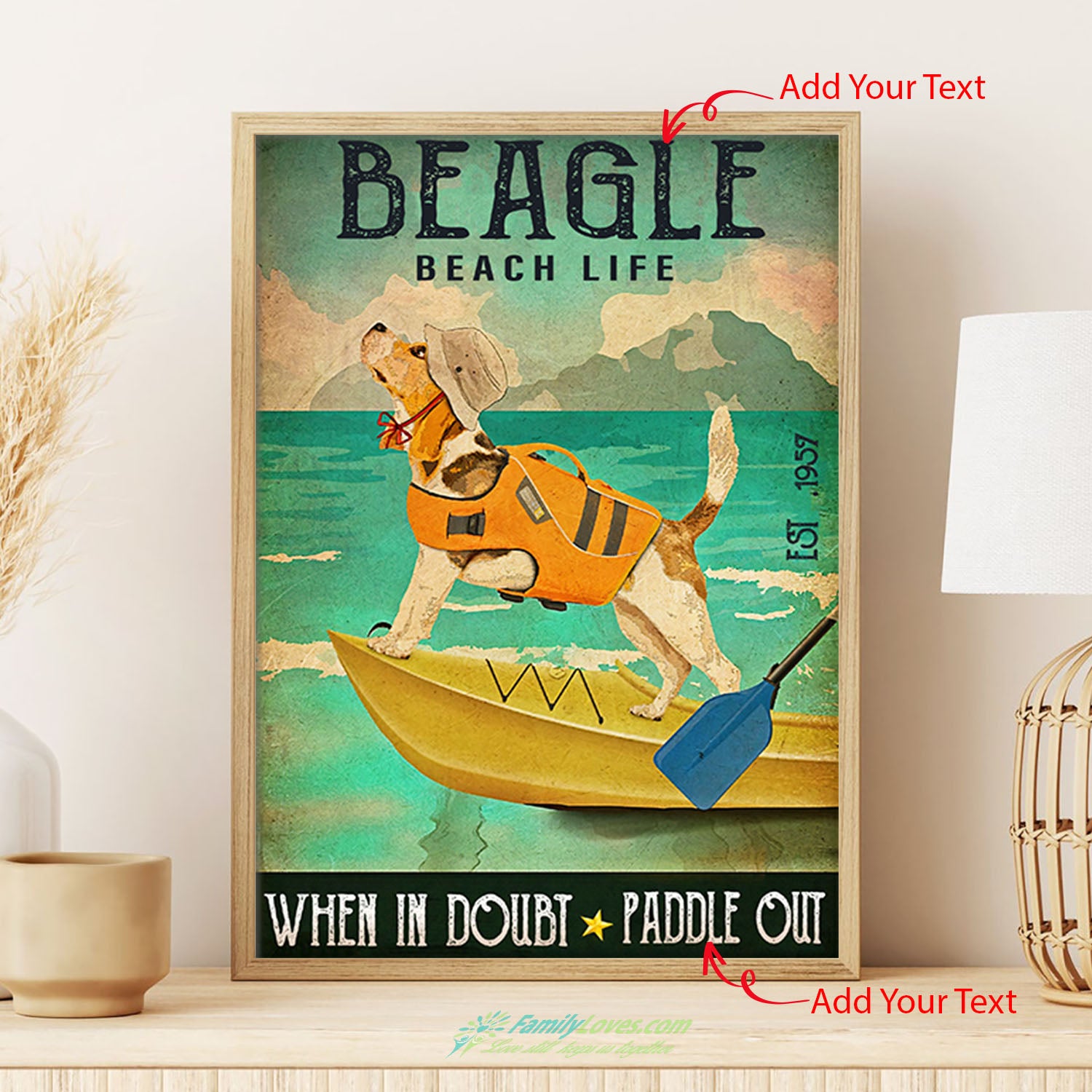 Beagle Beach Life Whenin Doubi Canvas Wall Art Poster Art Prints All Size 1