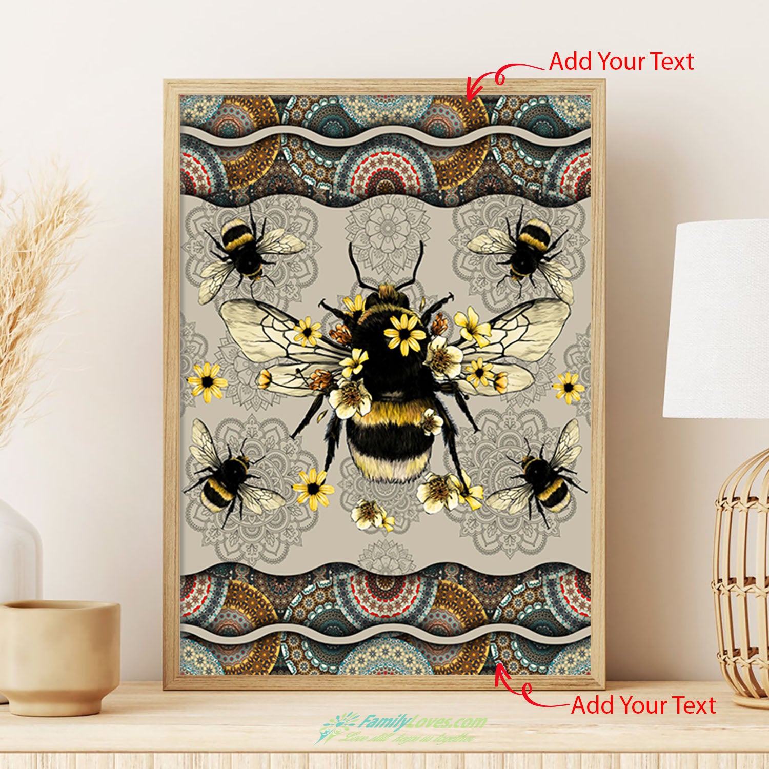 Bee Large Canvas Wall Art Poster Wall Art All Size 1