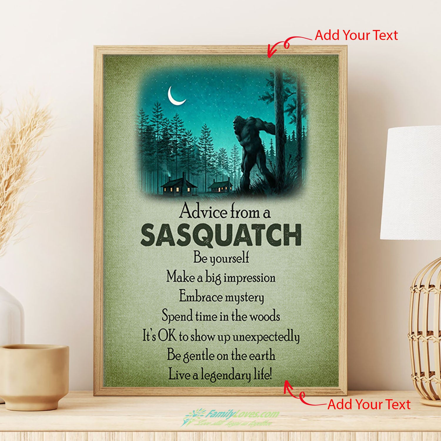 Big Foot Advice From A Sasquatch Canvas Fabric Poster 12X16 All Size 1