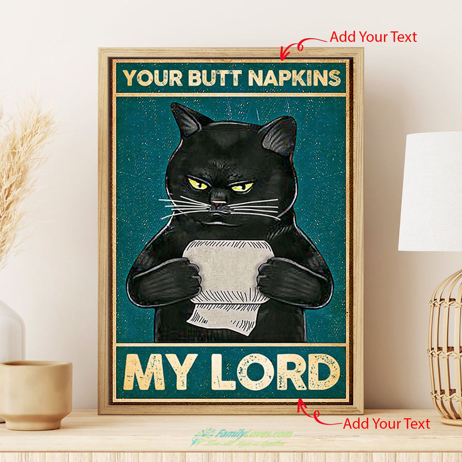 Black Cat Butt Napkins My Lord Canvas 8X10 Poster Wall Art All Size 1