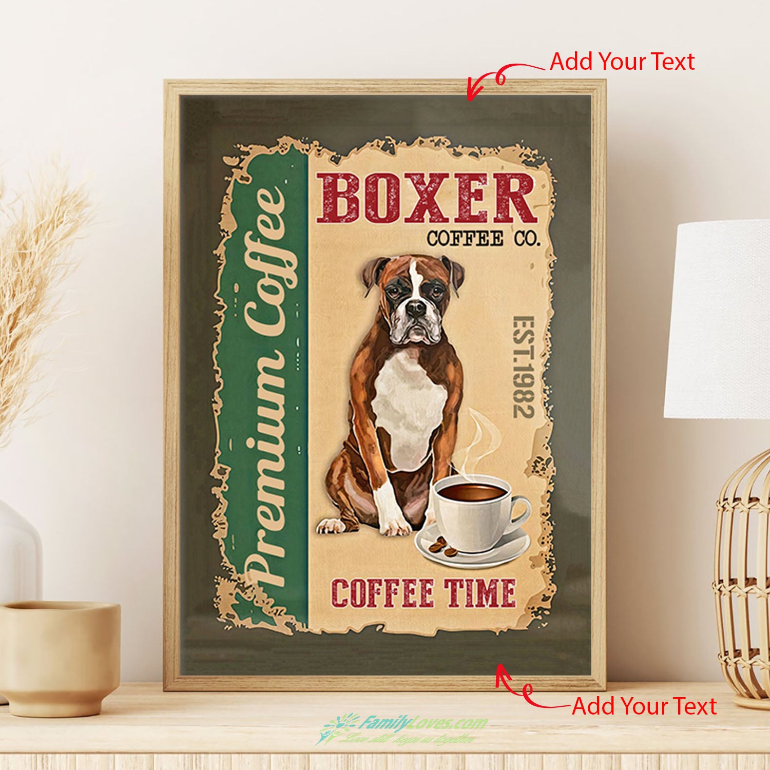 Boxer Coffee Co. Coffee Time Canvas Holder Poster Printer All Size 1
