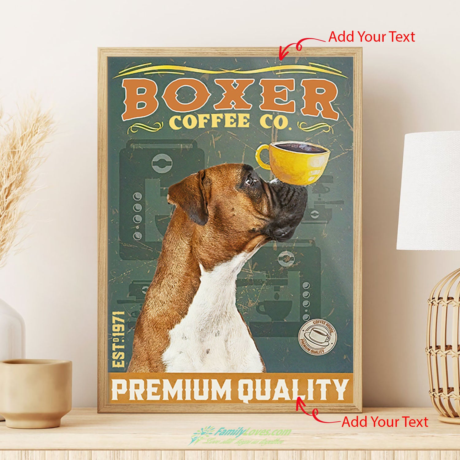 Boxer Coffee Co Premium Qulity Canvas 11X14 Poster Board All Size 1