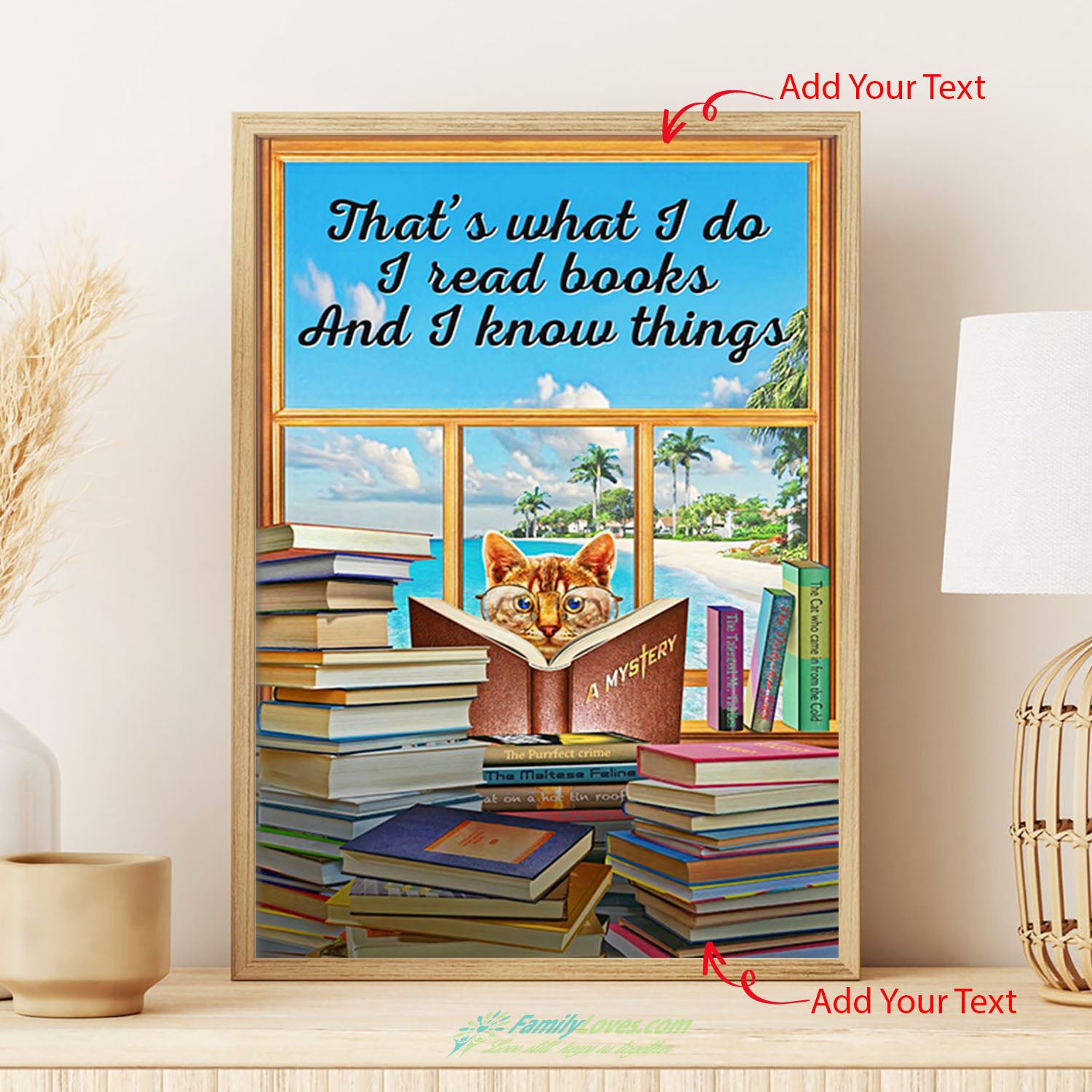 Cat Read Book Canvas 12 X 16 Poster Prints All Size 1