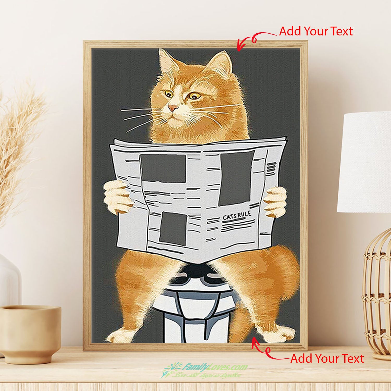 Cat Read Canvas 20X30 Poster Wall Decor All Size 1