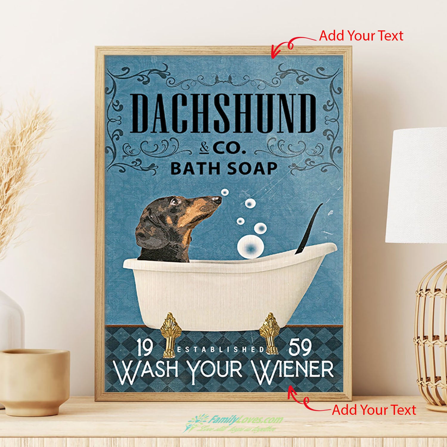 Dachshund And Co Bath Soap Canvas Large Poster 36X48 All Size 1