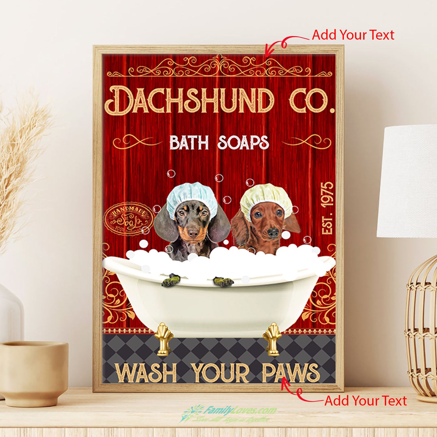Dachshund Co Bath Soaps Canvas 16X20 Poster Mount All Size 1