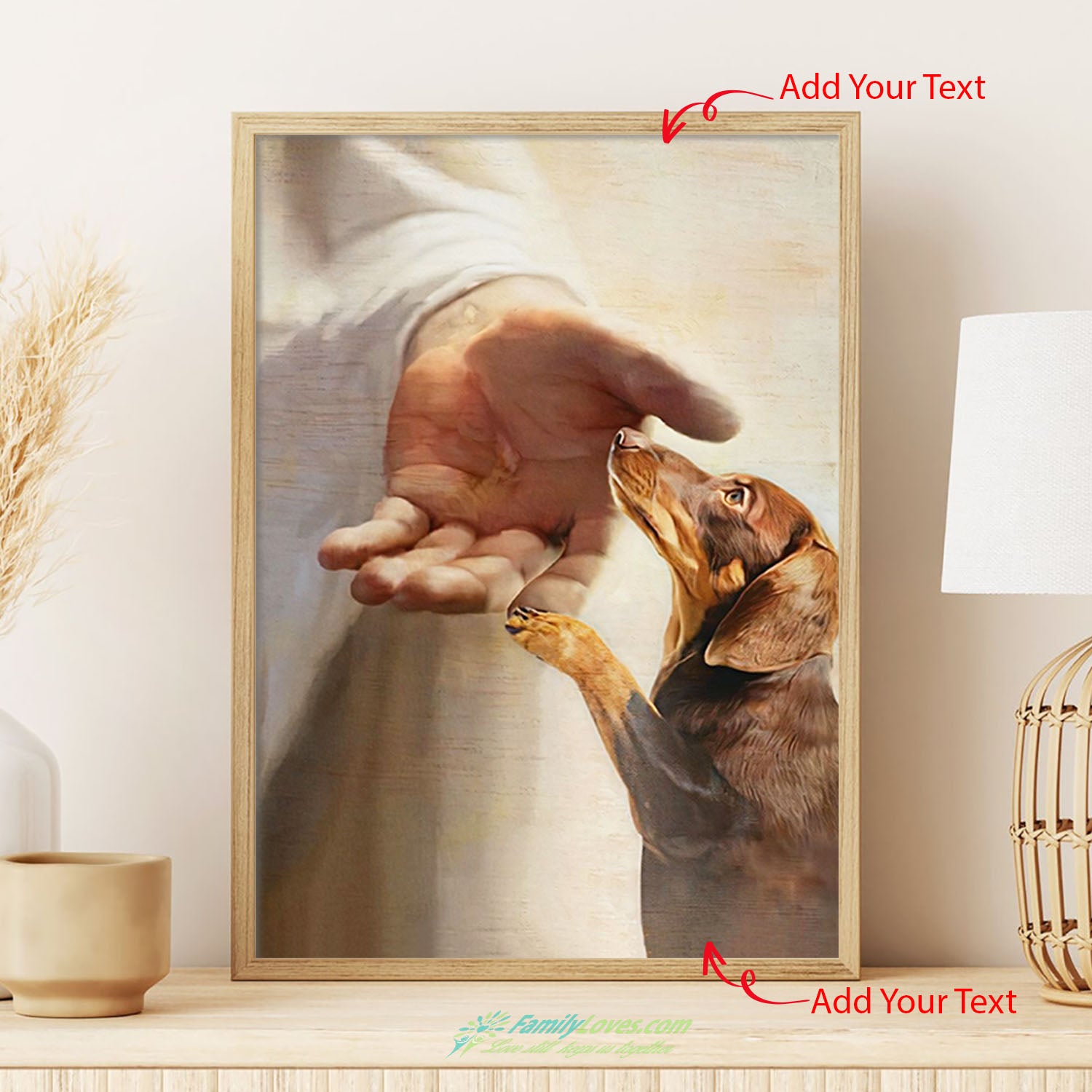 Dachshund Handshake With Jesus Canvas Boards Poster Of A Window All Size 1