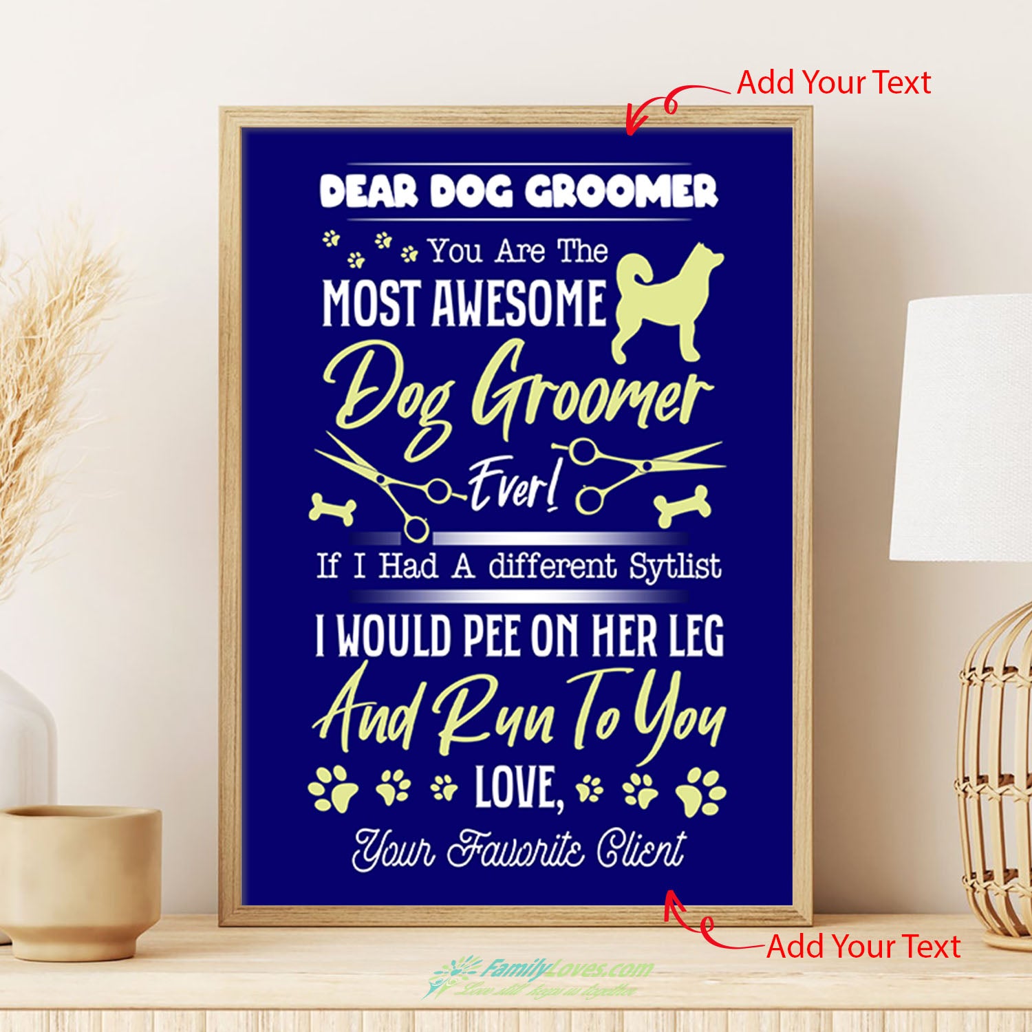 Dear Dog Groomer Canvas Boards White Poster Board All Size 1