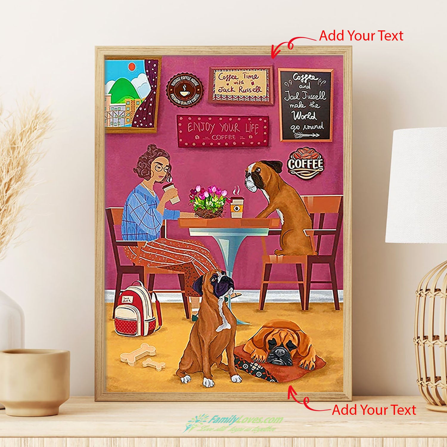 Dog Coffee Canvas 36 X 48 Poster 12X16 All Size 1
