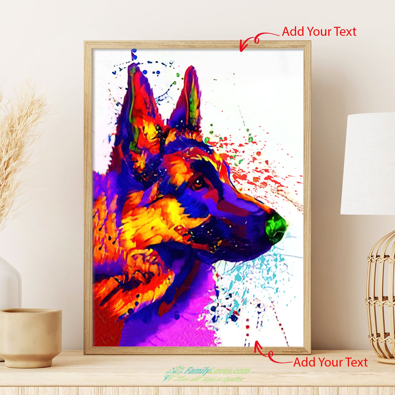 Dog Color Canvas 30X40 Poster 36X48 All Size 1