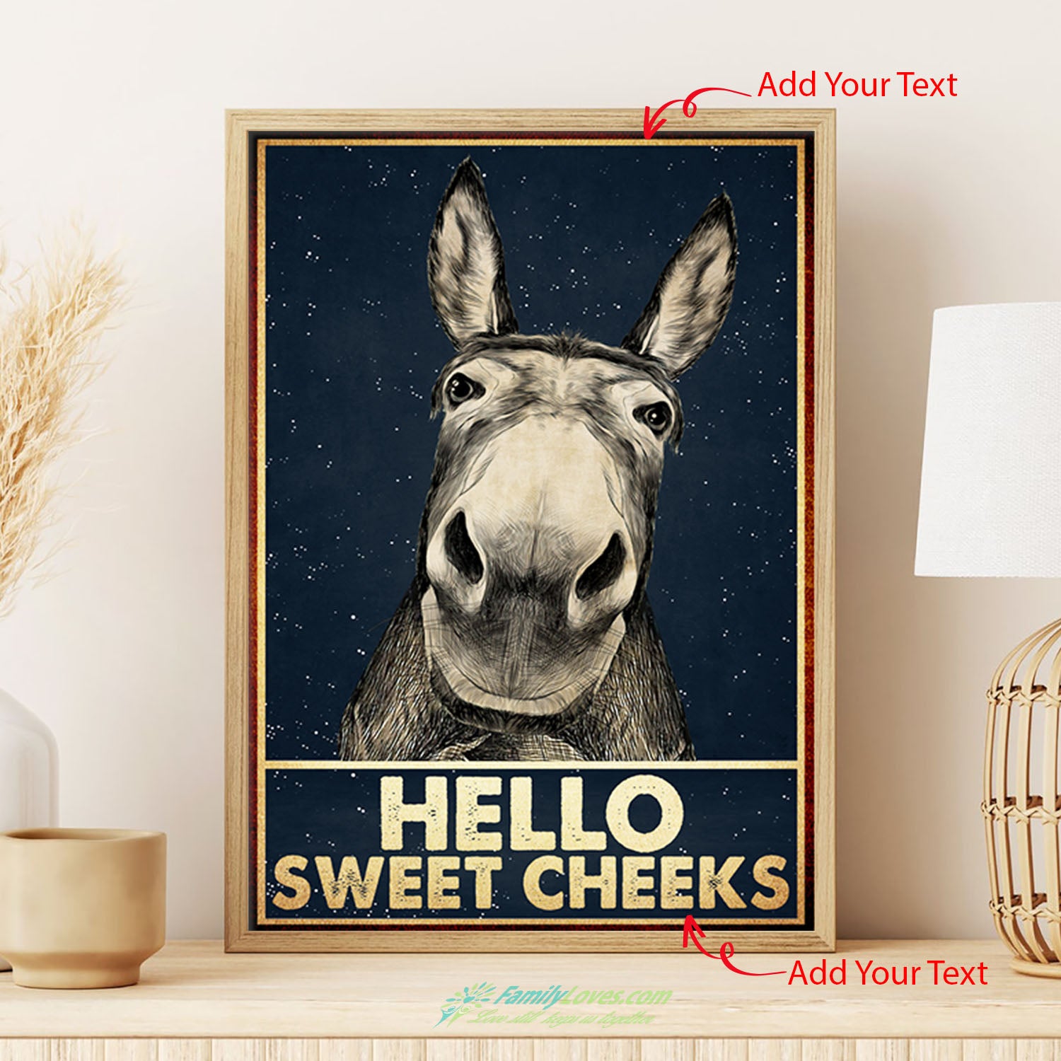 Donkey Hello Sweet Cheeks Donkey Funny Best Gifts Ever Satin Portrait No Frame Frame For Canvas 16X20 Poster 24X36 All Size 1