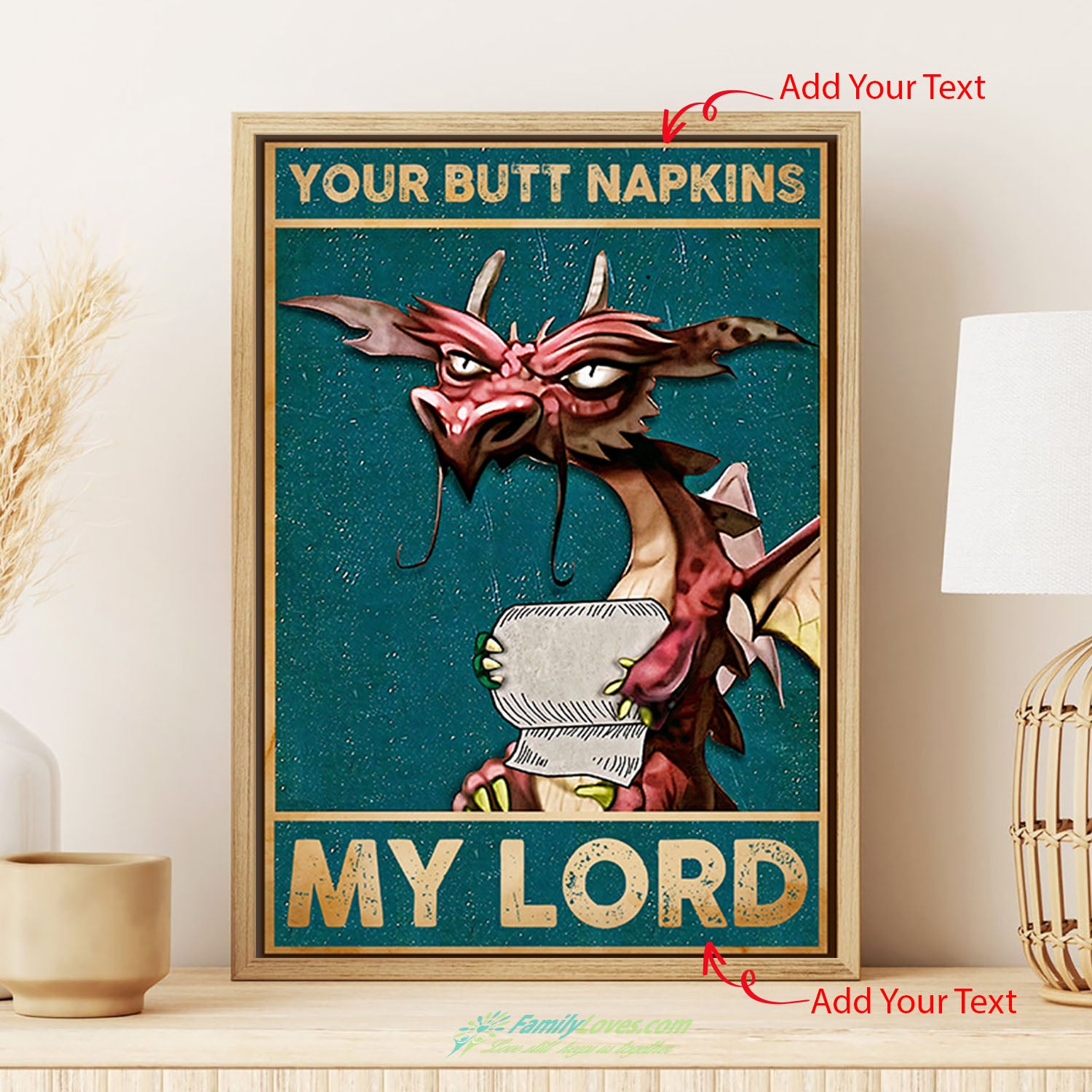 Dragon Your Butt Napkins My Lord Canvas 20X30 White Poster Board All Size 1