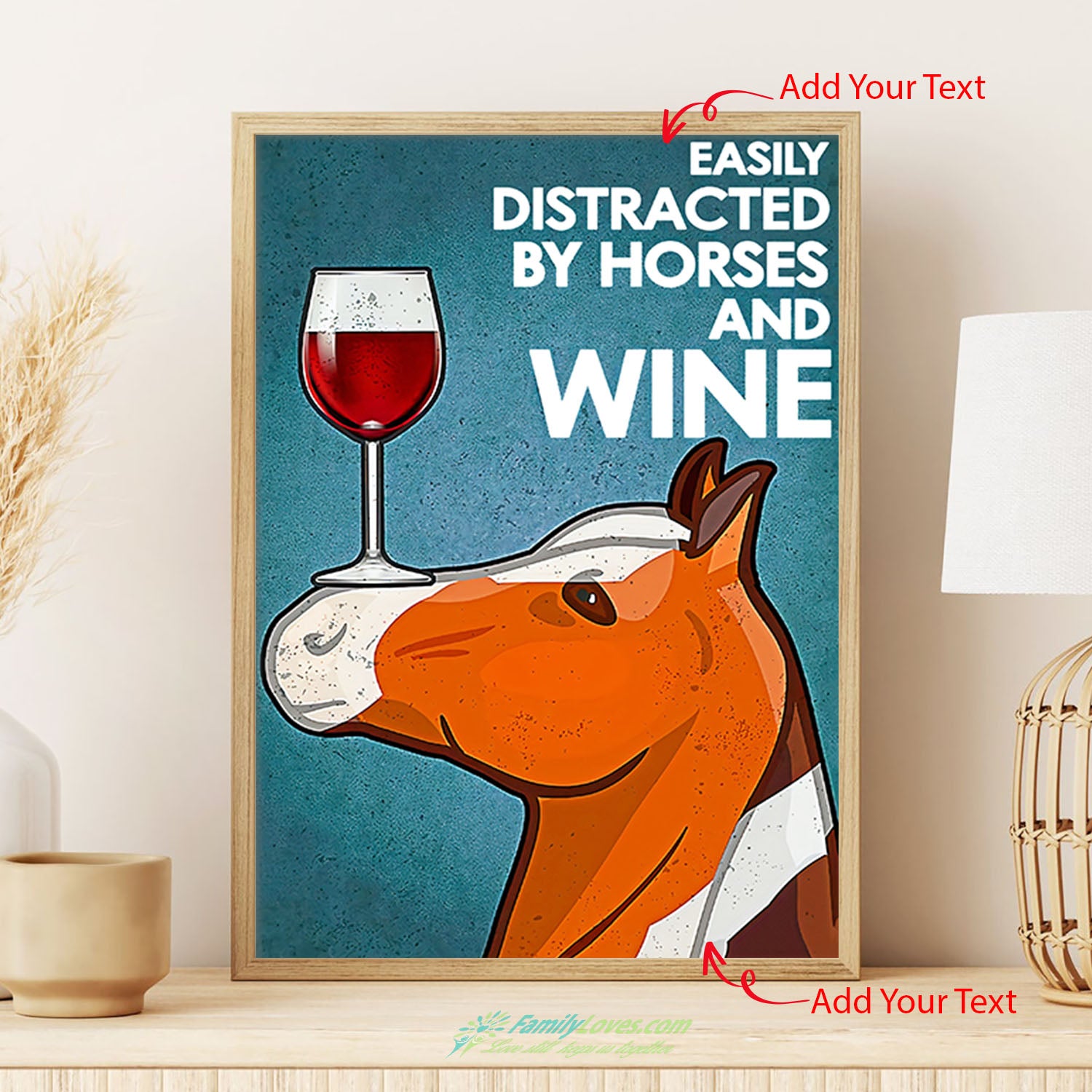 Easily Distracted By Horse Painting Canvas Poster Art Prints All Size 1