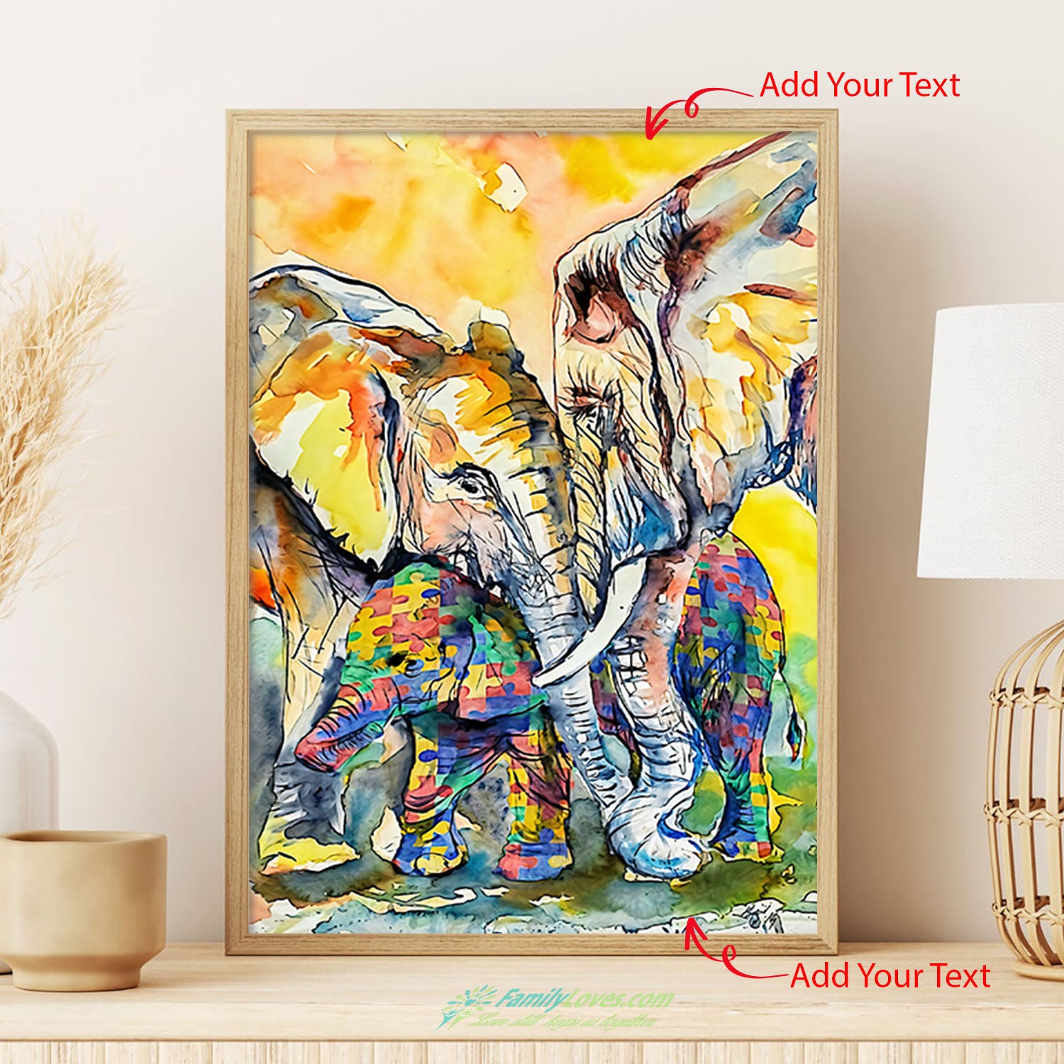 Elephant Color Canvas For Painting Poster Holder All Size 1