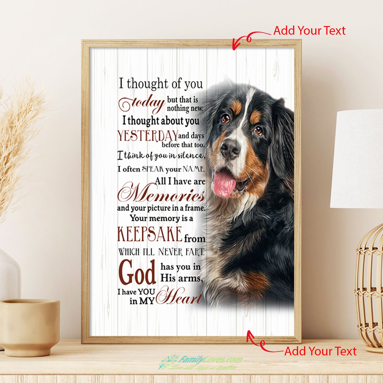 Ernese Mountain Dog I Thought Of You Today Wall Art Matte Canvases For Painting Poster Printer All Size 1