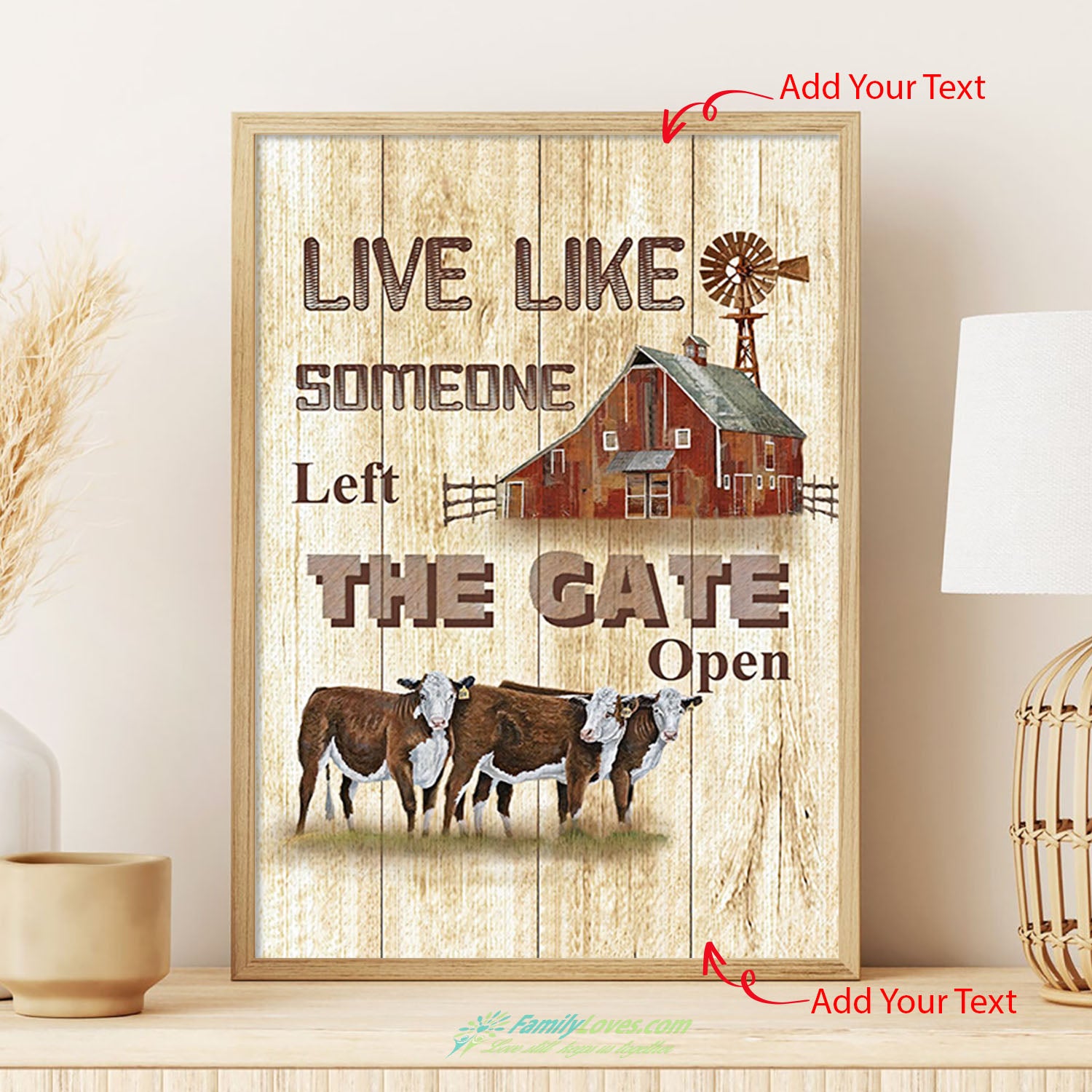 Farm Live Life Someone Left The Gate Open Wall Art Birthday Christmas Housewarming Gift Ready To Hang Home Decor Canvas Fabric Poster Of A Window All Size 1