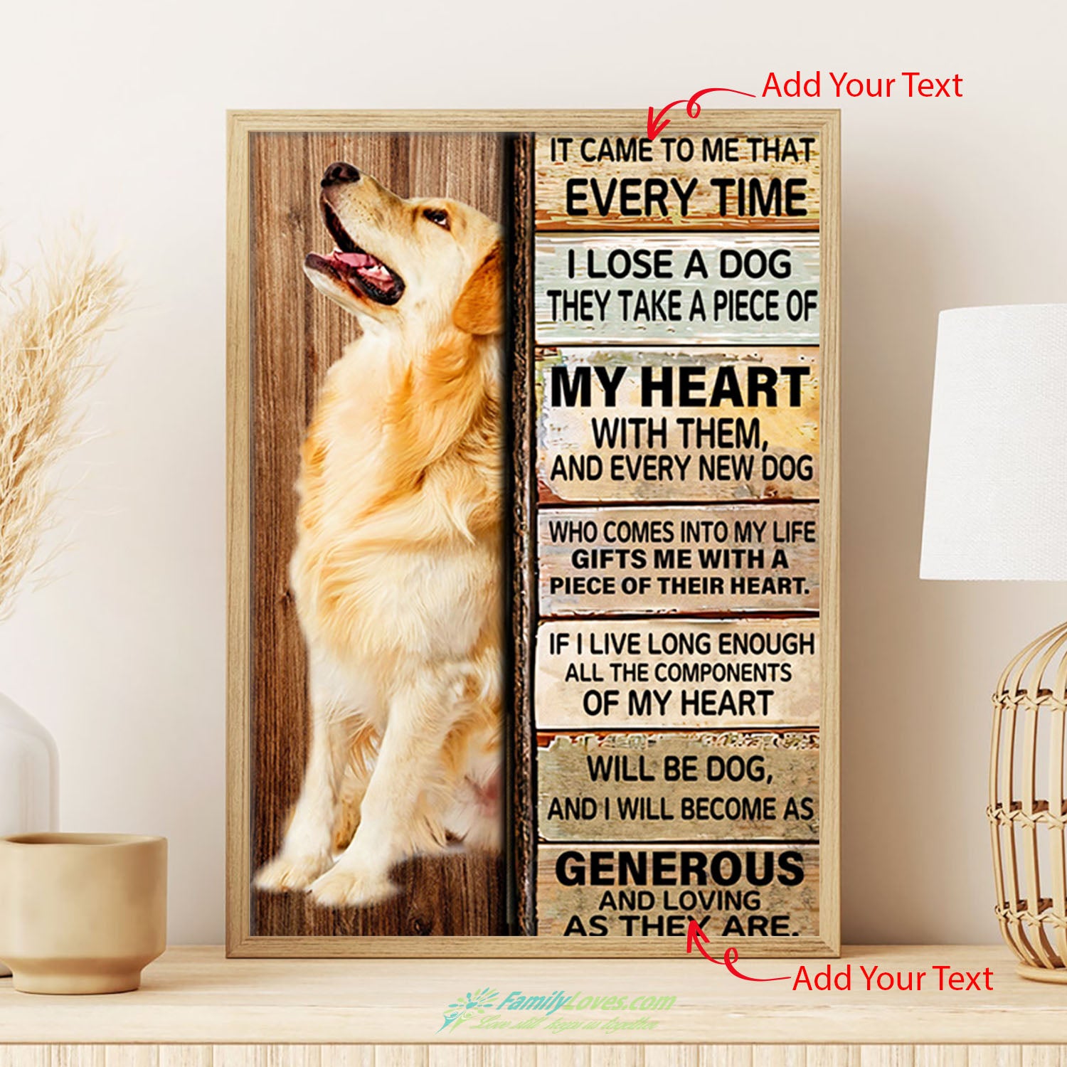 Generous And Loving As They Are Gold Dog Canvas Wall Art Poster Wall All Size 1
