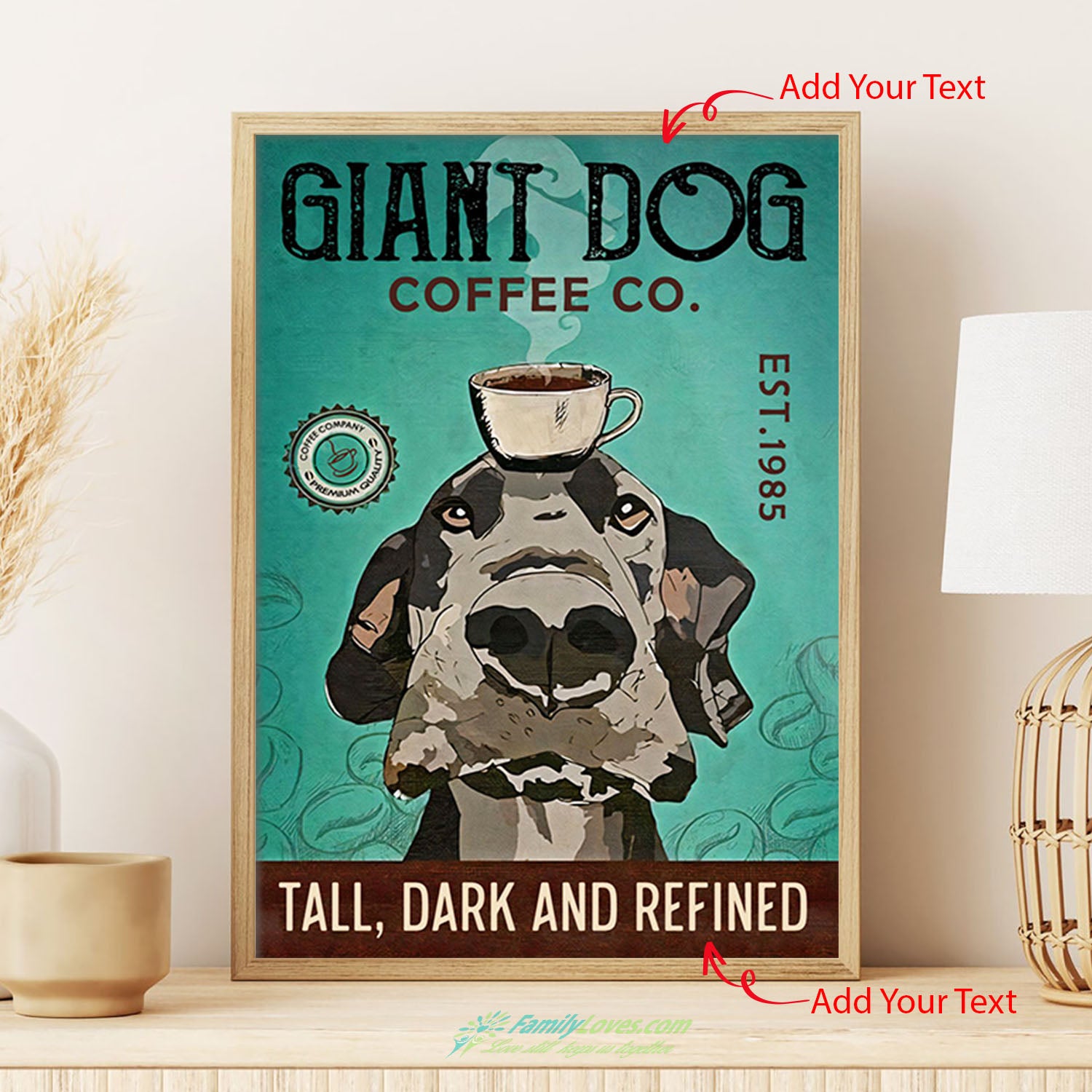 Giant Dog Coffee Co Tall Dark And Refined Wall Canvas Art Poster Frames 18 X 24 All Size 1