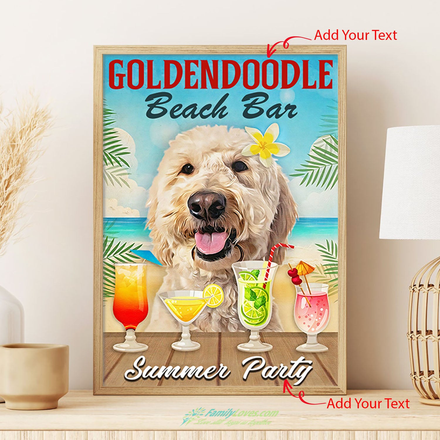 Goldendoodle Beach Bar Canvases For Painting Poster Holder All Size 1