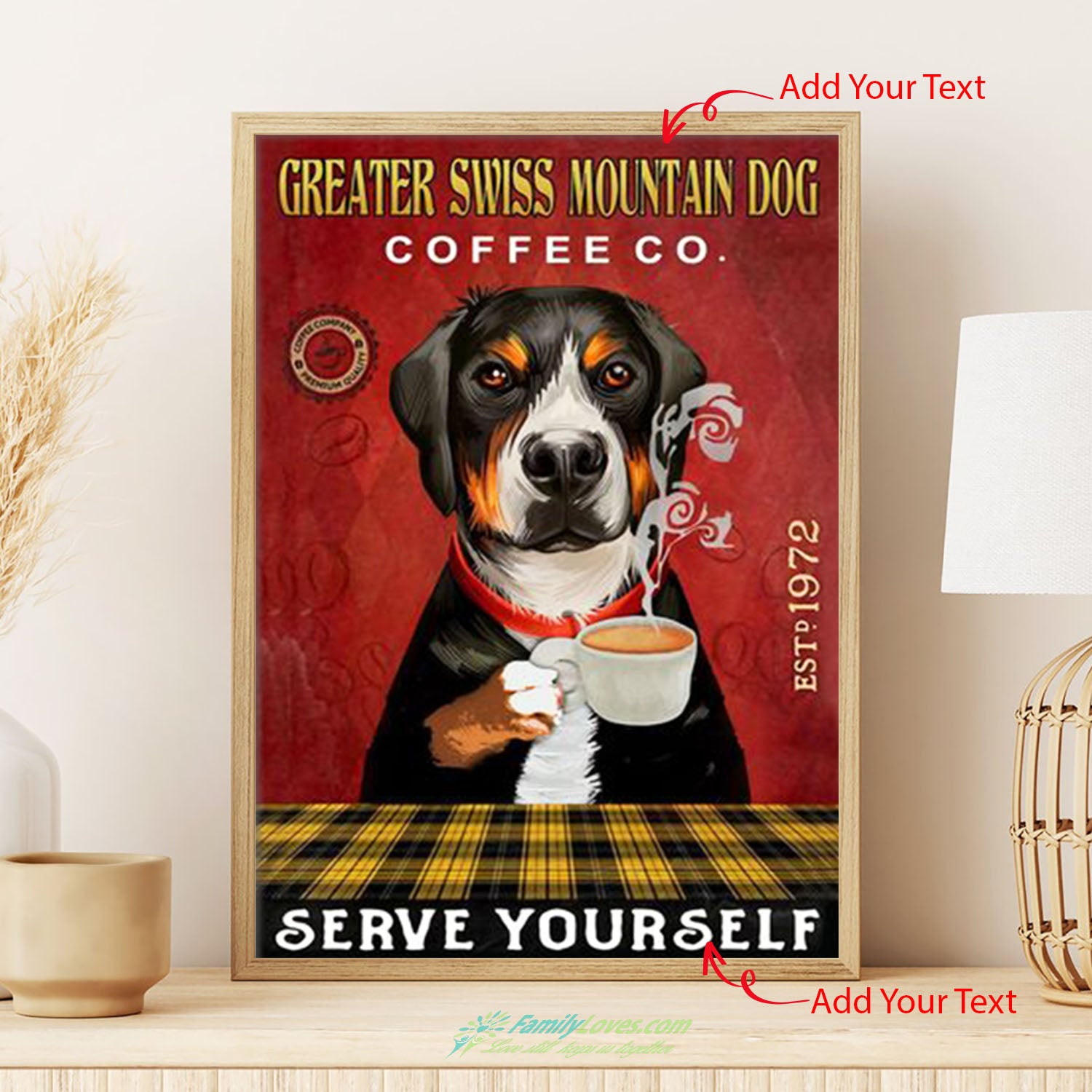 Greater Swoss Mountain Dog Large Canvas Wall Art Poster Hanging All Size 1