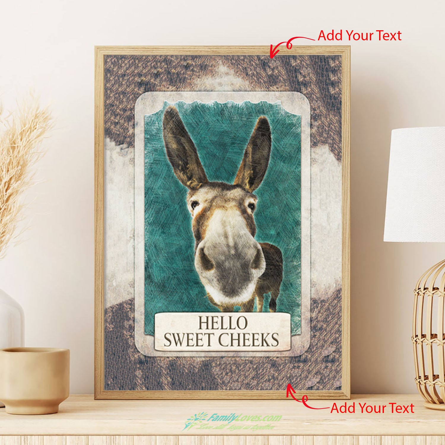 Hello Sweet Cheeks Canvas Fabric Poster 36X24 All Size 1