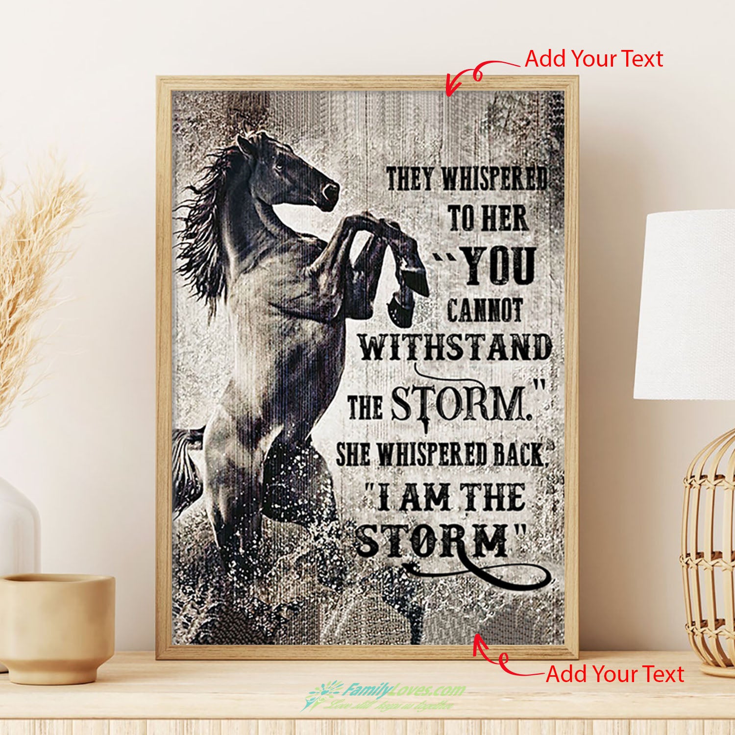 Horse I Am The Storm Framed Wall Hanging Home Room Decor Birthday Housewarming Wedding Gift Canvas 8X10 Poster Prints All Size 1