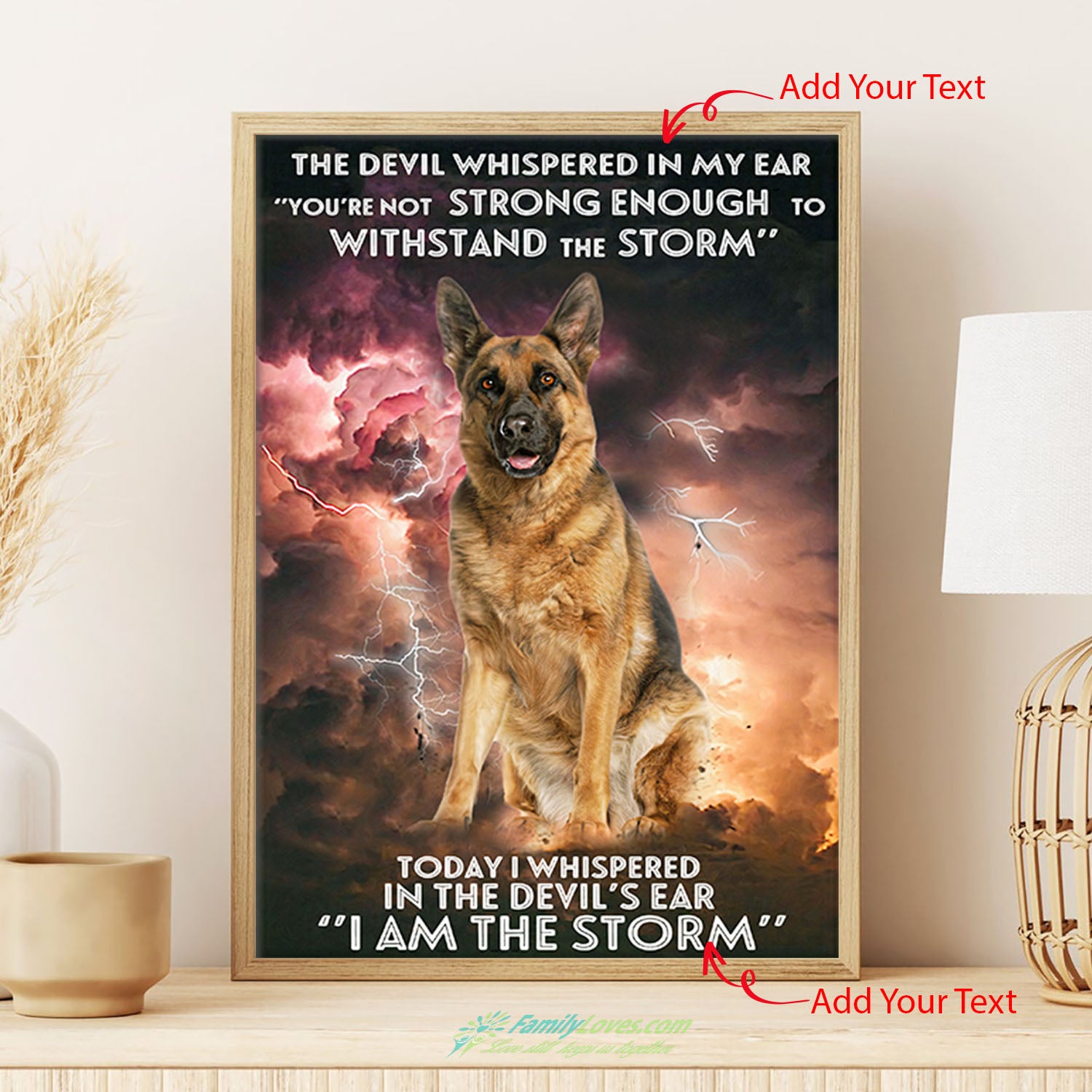 I Am The Storm Dog Canvas Fabric White Poster Board All Size 1