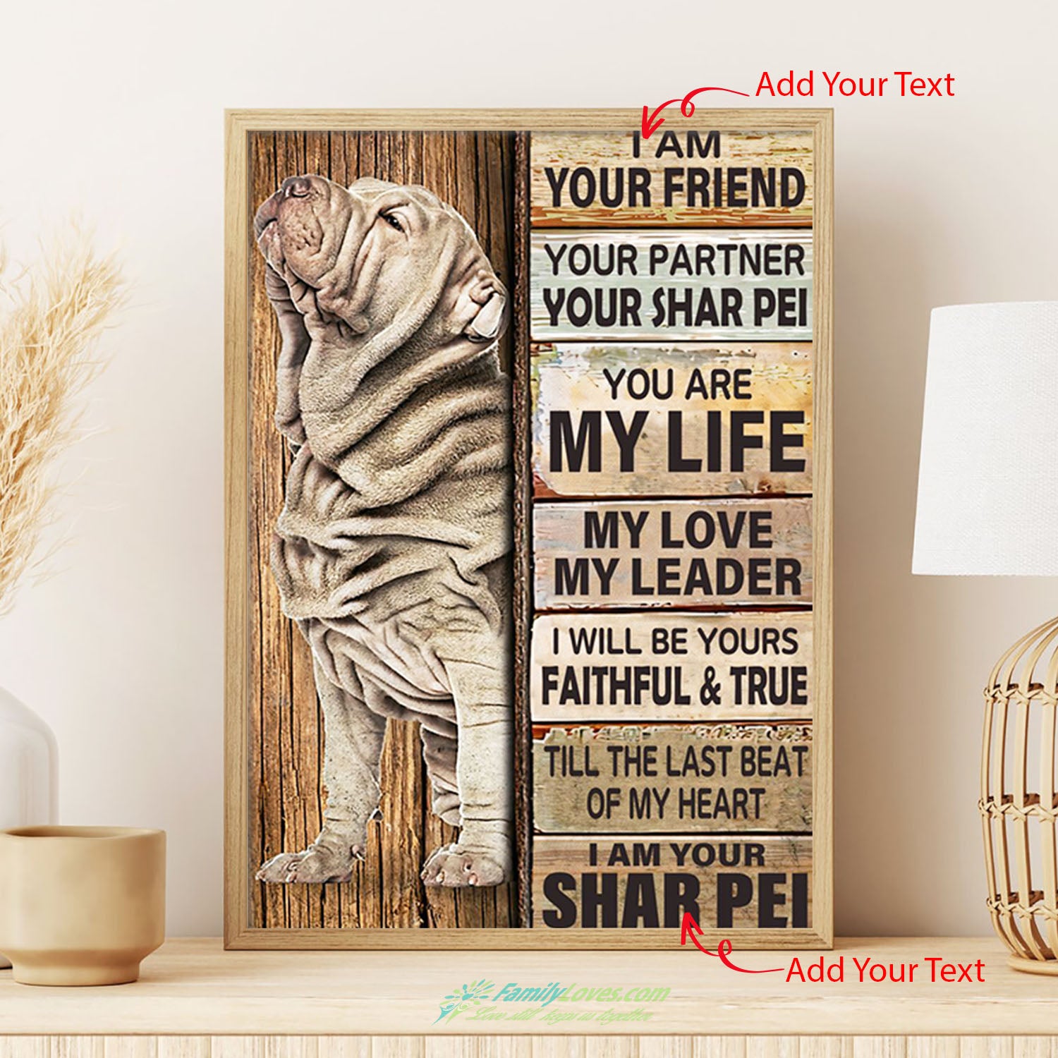 I Am Your Friend Partner Shar Pei You Are My Life Love Leader For Dog Lover Canvas 16X20 Black Poster Board All Size 1