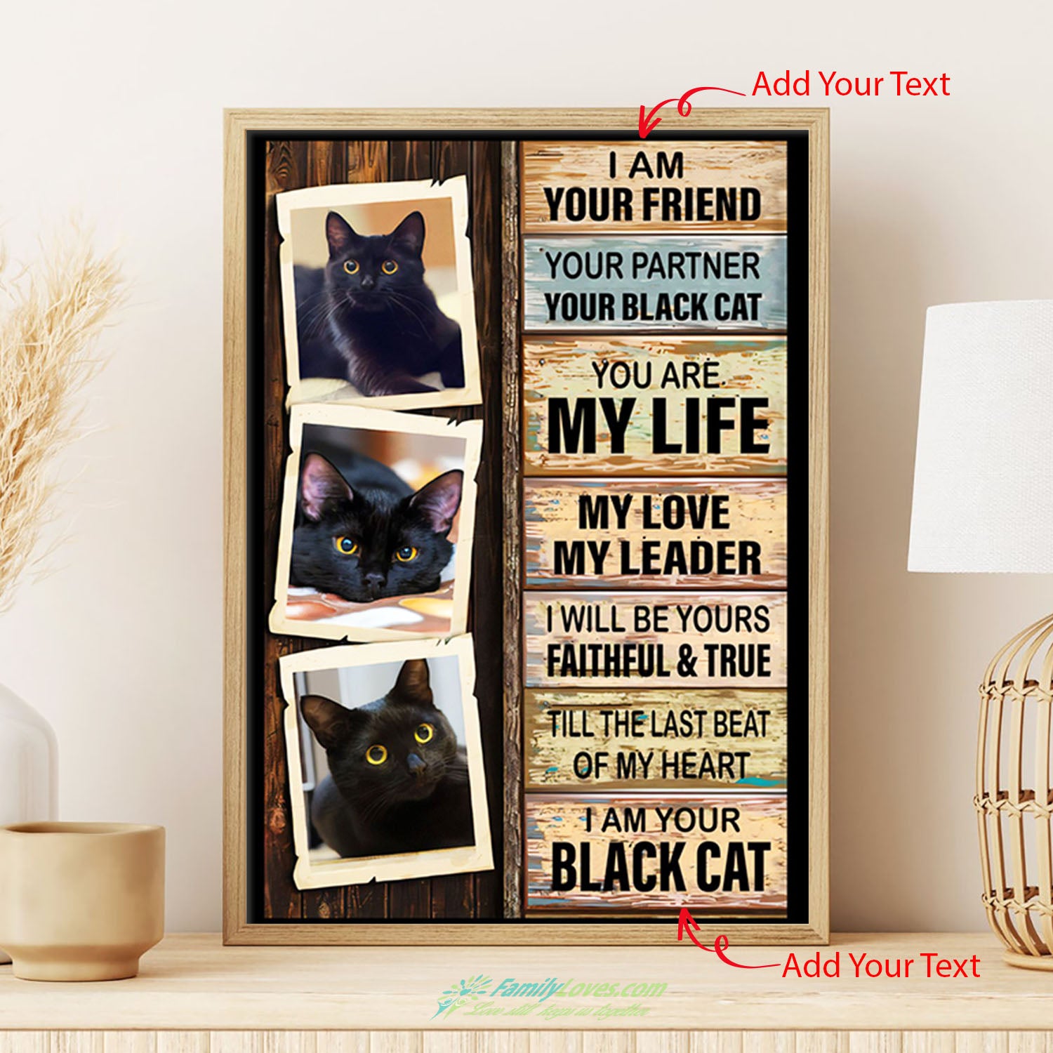 I Am Your Friend Your Patner Your Black Cat Canvas 8X10 Poster Light All Size 1
