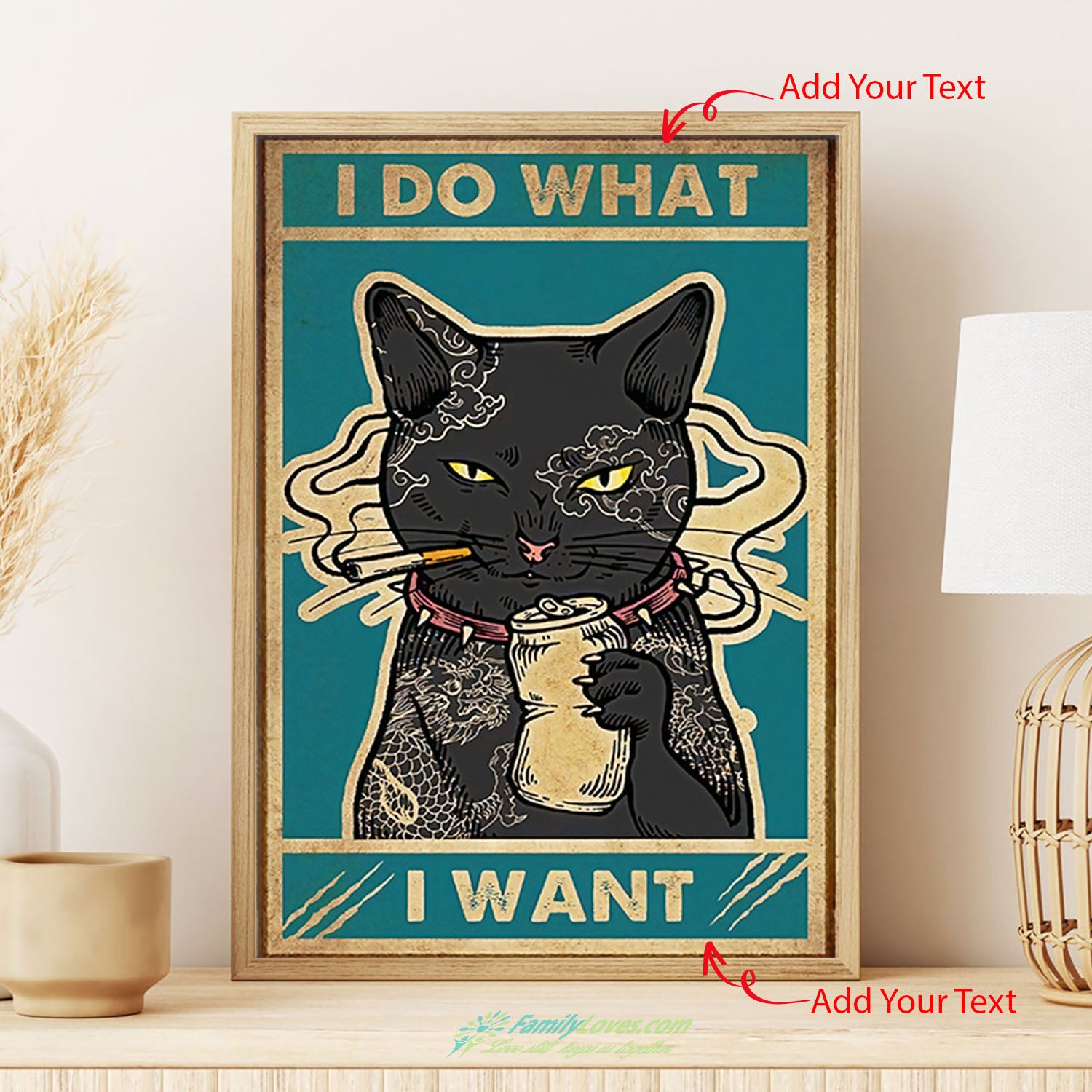 I Do That I Want Cat Framed Canvas Wall Art Poster 36X48 All Size 1