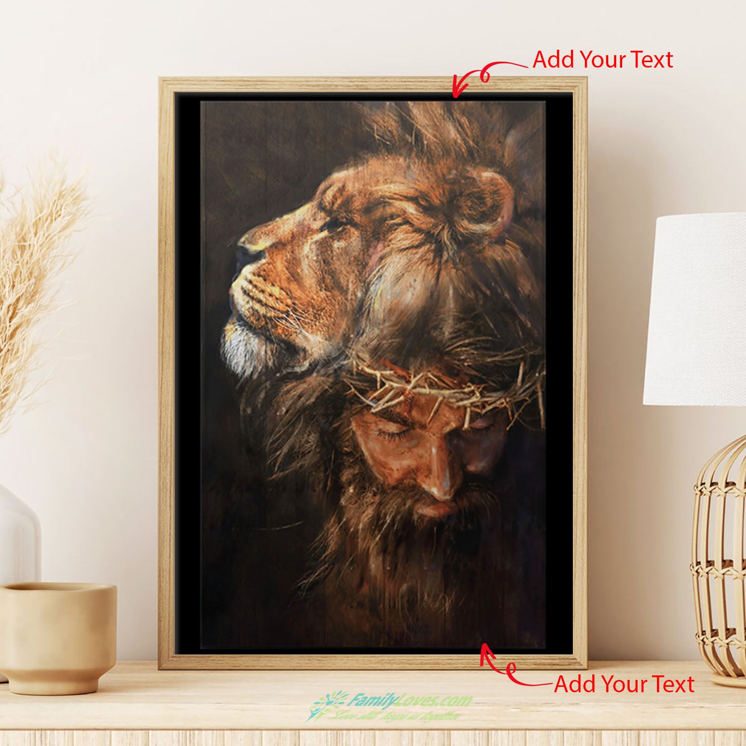 Jessus Lion Head Canvas Fabric Poster Frames All Size 1