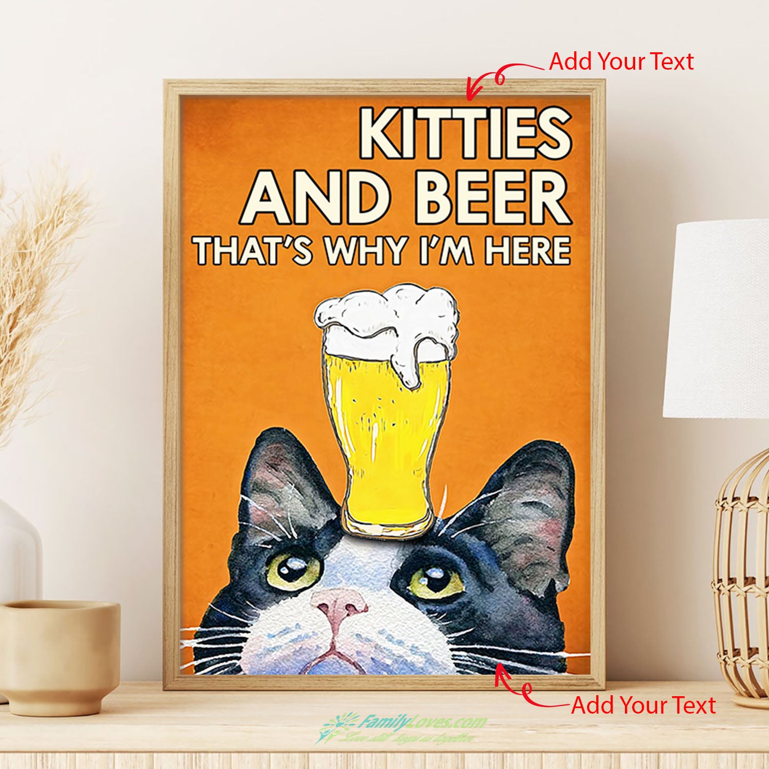 Kitties And Beer Thats Why Im Here Cat Beer Canvas 11X14 Poster Mount All Size 1